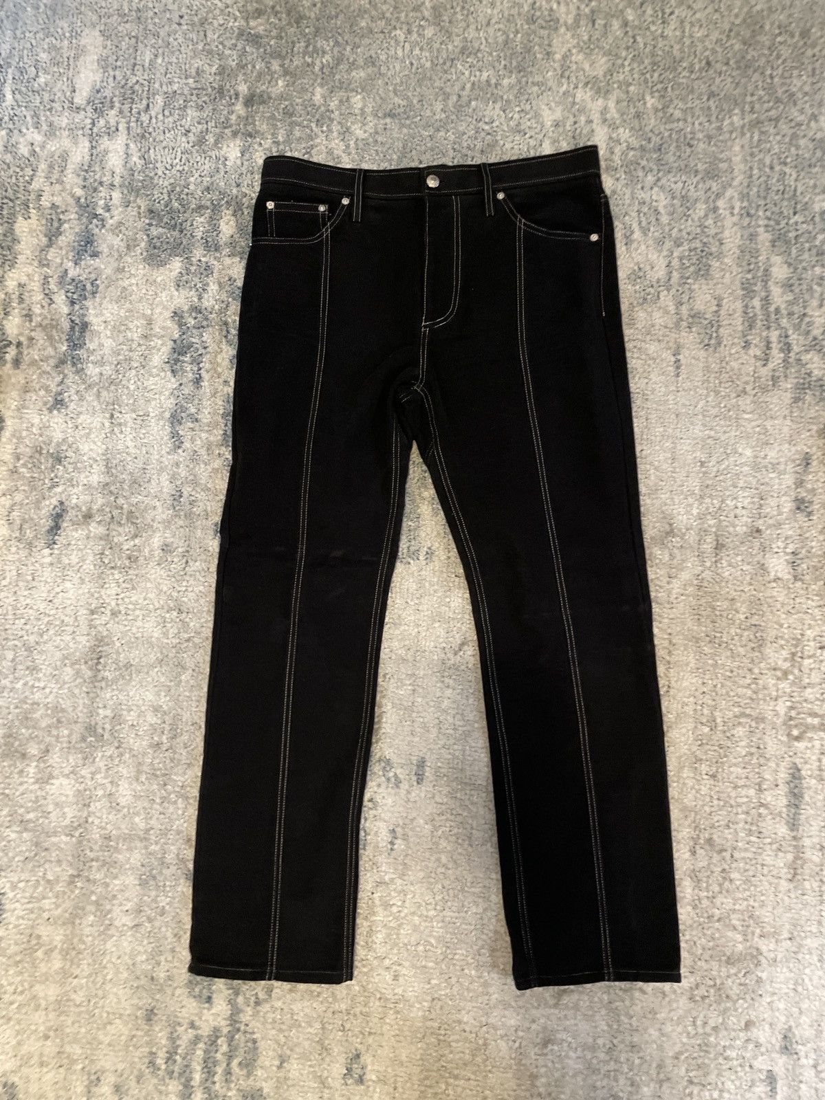Sefr Sefr Bonanza Trouser Black Moleskin Contrast Stitch