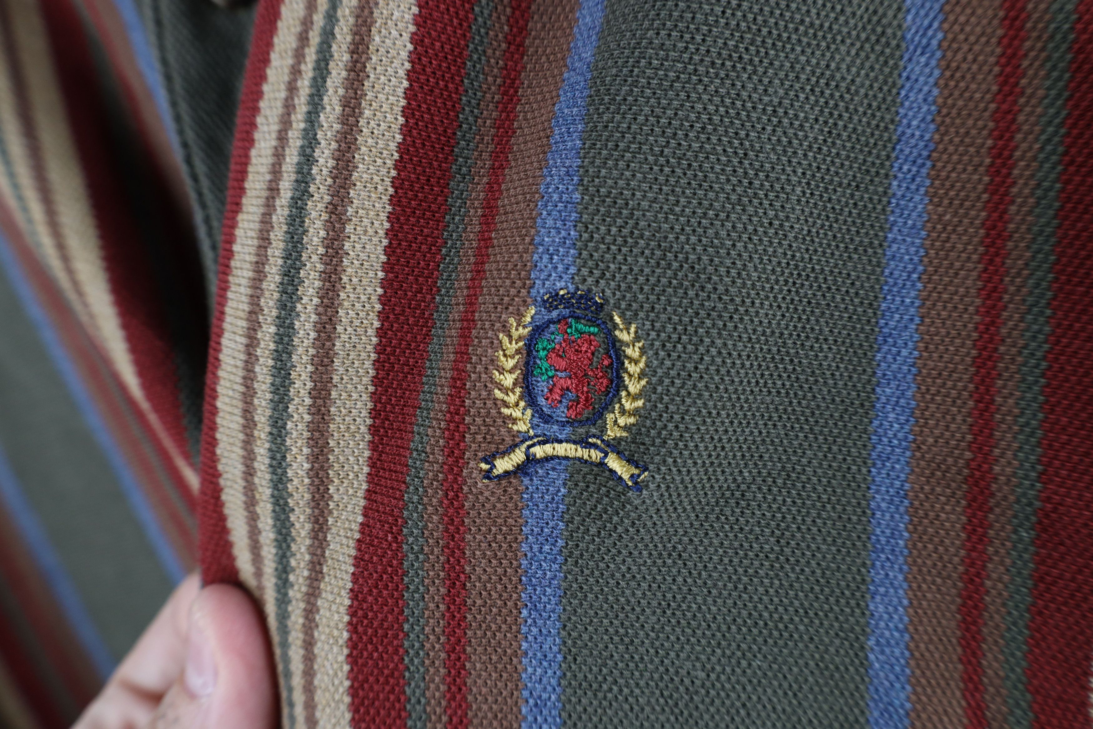 Tommy Hilfiger × Vintage Vintage 90s Tommy Hilfiger Striped Collared Polo Shirt Size US XL / EU 56 / 4 - 4 Thumbnail