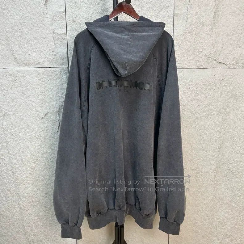 Balenciaga Balenciaga Crossed-out Tape Logo Washed Gray Hoodie, Size Size US XXL / EU 58 / 5 - 2 Thumbnail