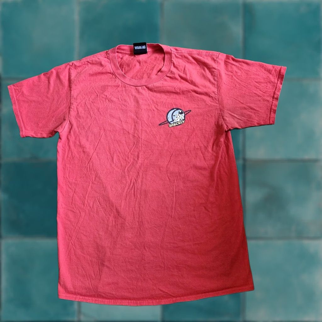Vintage Spacely Unlimited Men's Red T-shirt - L Shirt Crew Neck Short Sleeve Cotton Space Theme Stains Needs Cleaning Size US L / EU 52-54 / 3 - 1 Thumbnail