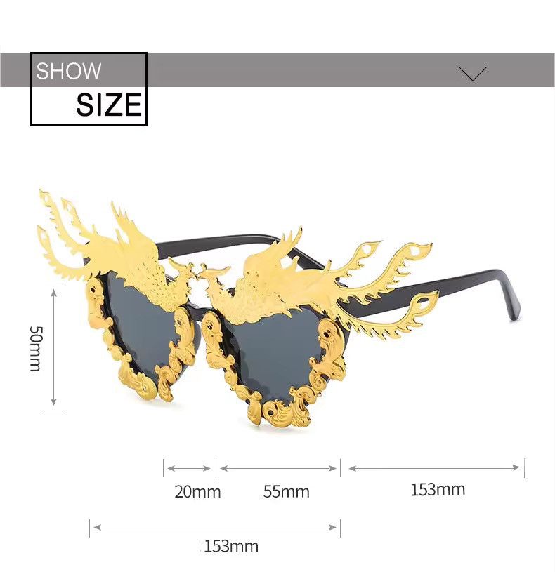 Electric Visual Party Dragon And Phoenix Sunglasses Size ONE SIZE - 4 Thumbnail