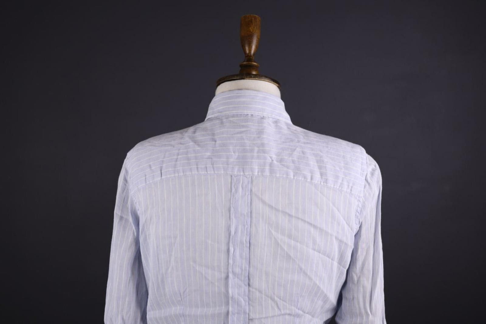 La Martina La Martina Blue White Striped Linen Collar Shirt Size L Size US L / EU 52-54 / 3 - 8 Thumbnail