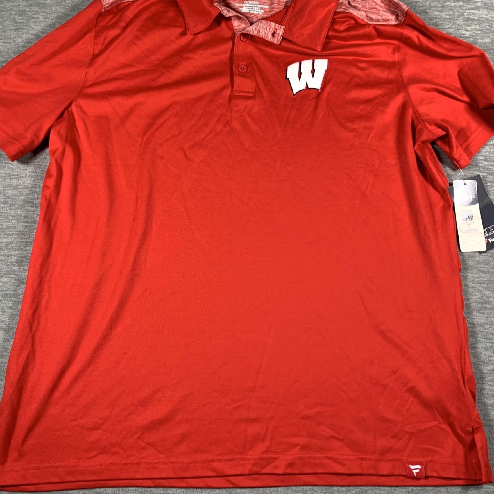 Vintage Wisconsin Badgers Polo Shirt Mens XL Red Fanatics Performance Golf NCAA Logo Size US XL / EU 56 / 4 - 3 Thumbnail