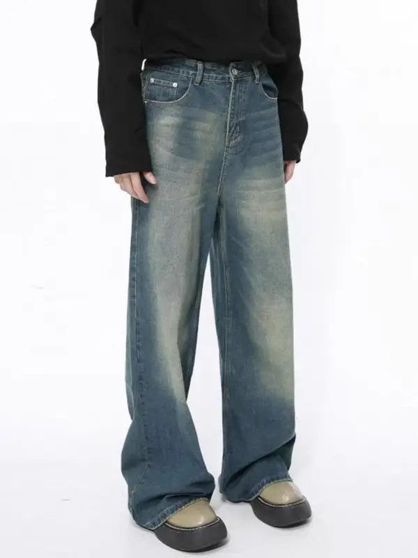 Jean Vintage washed baggy distressed jeans Size US 34 / EU 50 - 2 Thumbnail