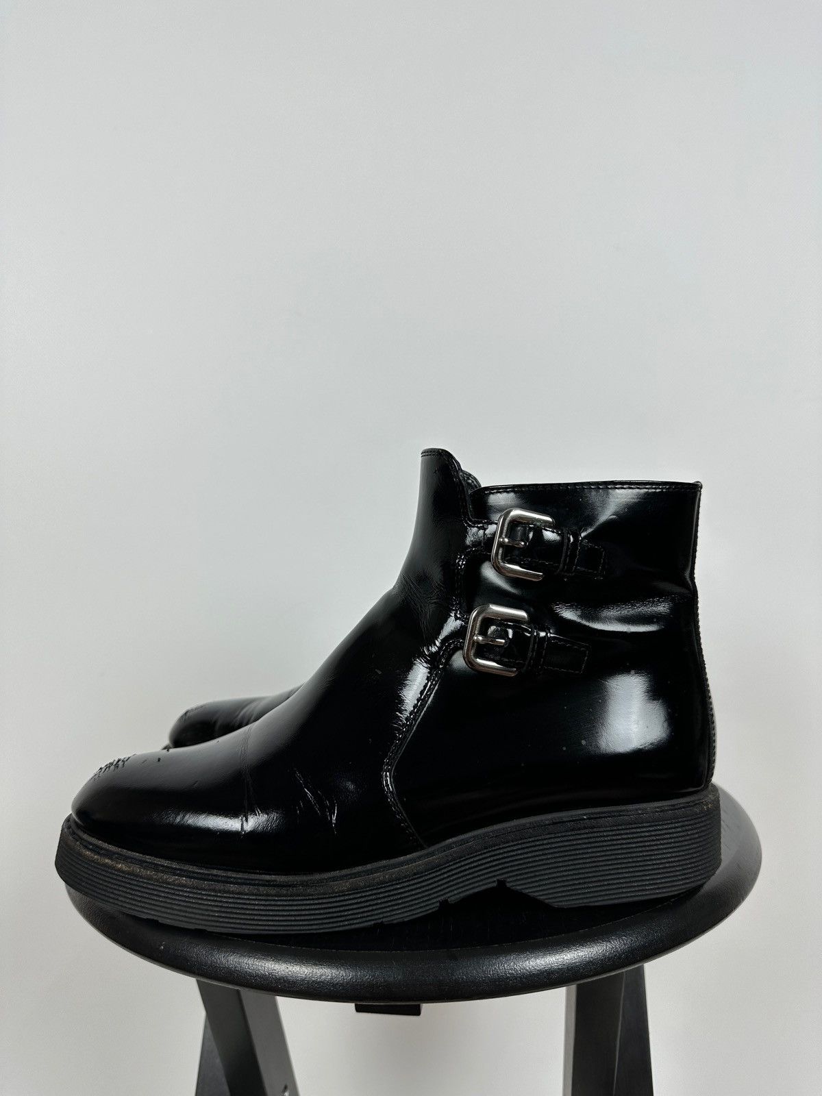 Prada Women’s Prada Black Patent Leather Ankle Boots Size US 9.5 / IT 39.5 - 1 Thumbnail