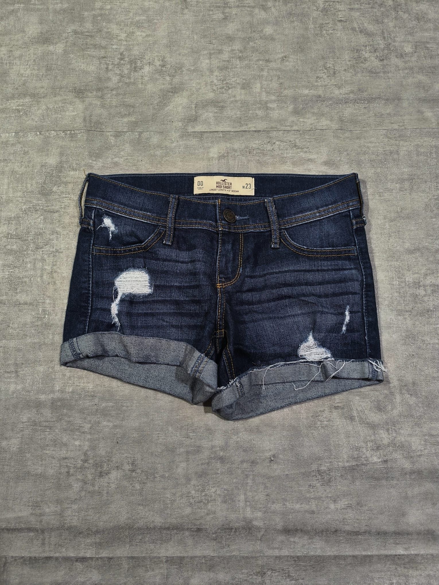 Hollister vtg y2k low rise hollister mini micro denim shorts Size 28" / US 6 / IT 42 - 2 Thumbnail