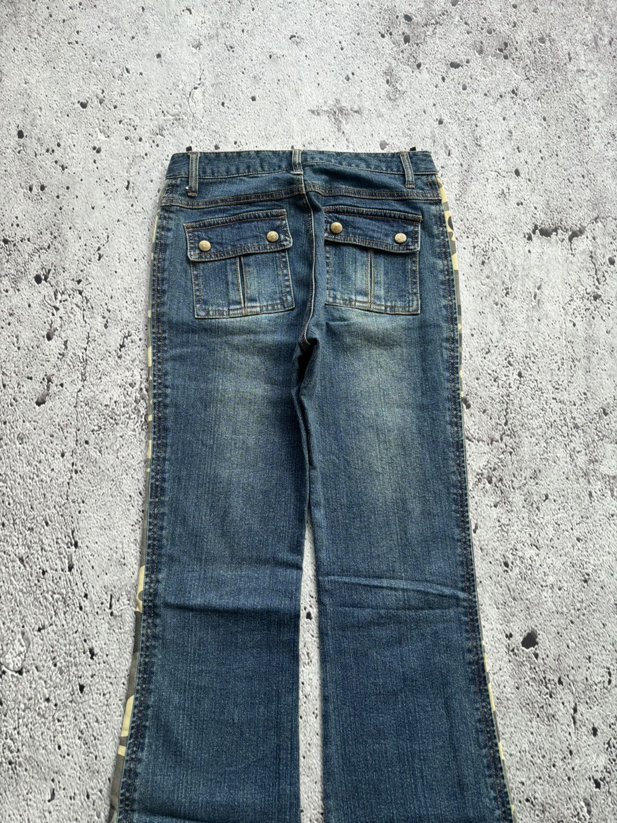 Hysteric Glamour Y2k Flare jeans Stripe camo Ifsixwasnine Lgb style Size 27" / US 4 / IT 40 - 3 Thumbnail