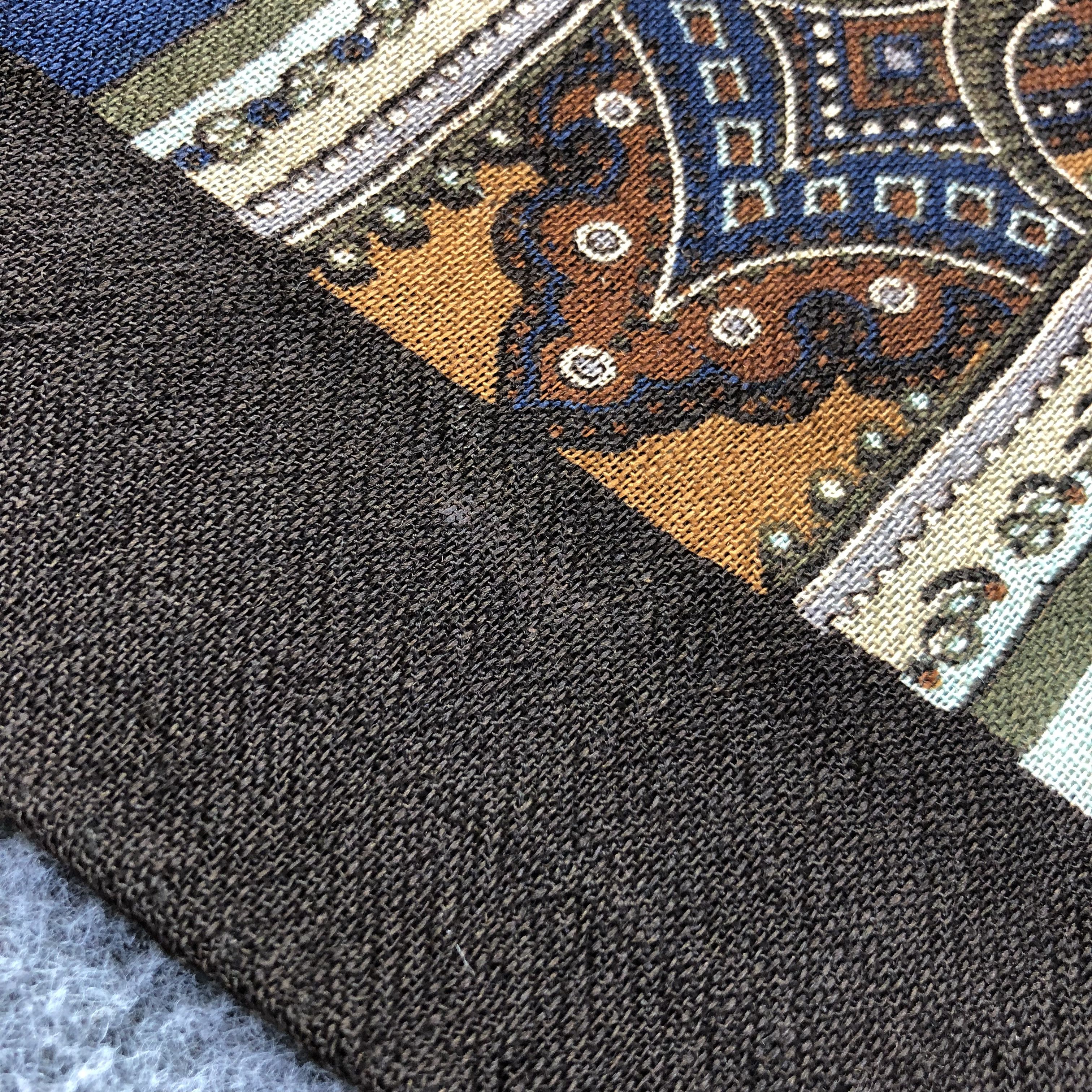 Vintage Luxury Design made in Italy Wool Stole Scarf M605 Size ONE SIZE - 6 Thumbnail