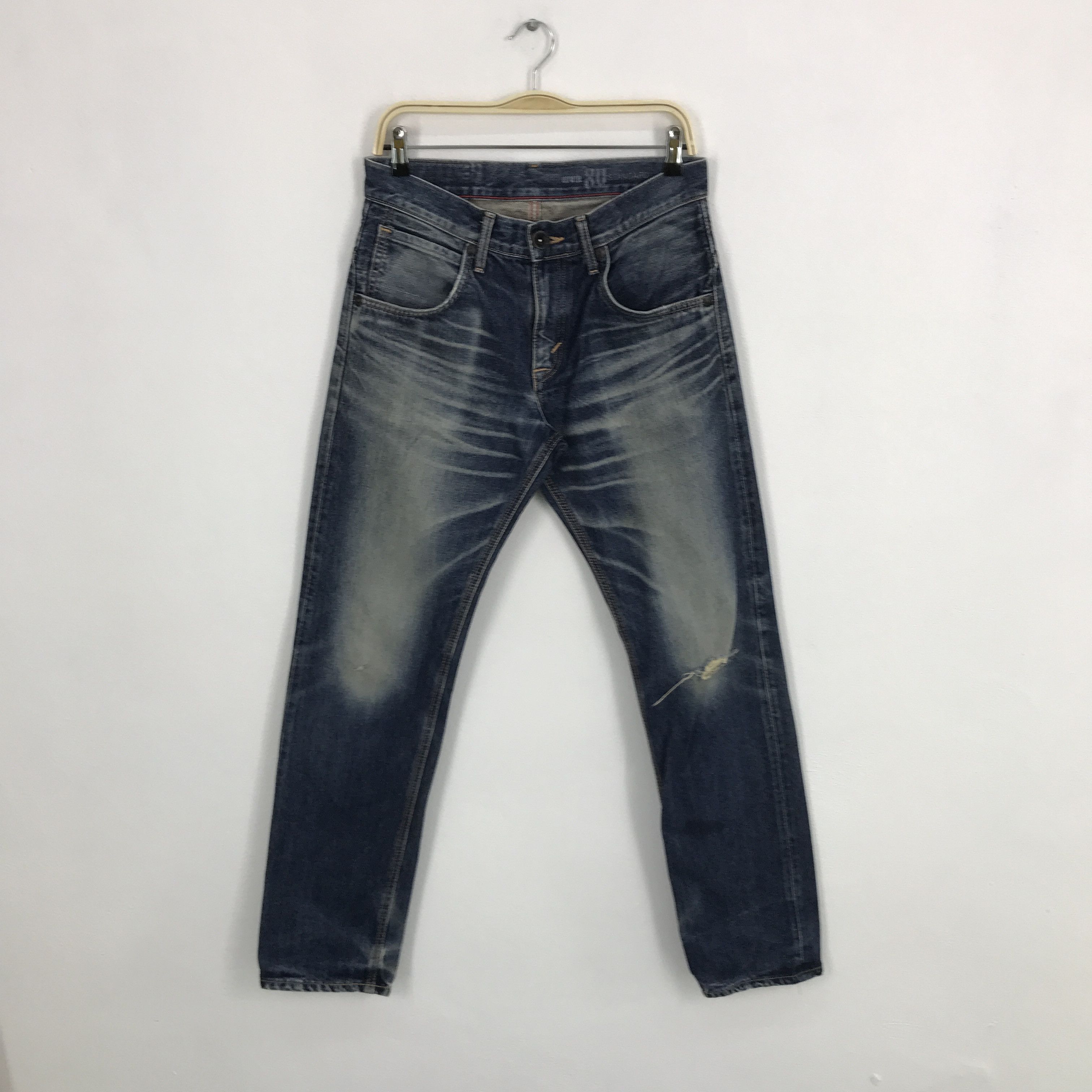 Japanese Brand Denim faded Edwin Japan distressed jean pants Size US 30 / EU 46 - 1 Thumbnail