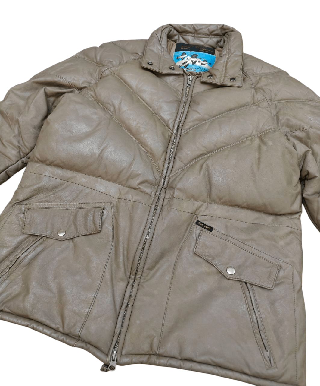 Vintage Vintage Leather Down Jacket, Made in New Zealand Size US M / EU 48-50 / 2 - 2 Thumbnail