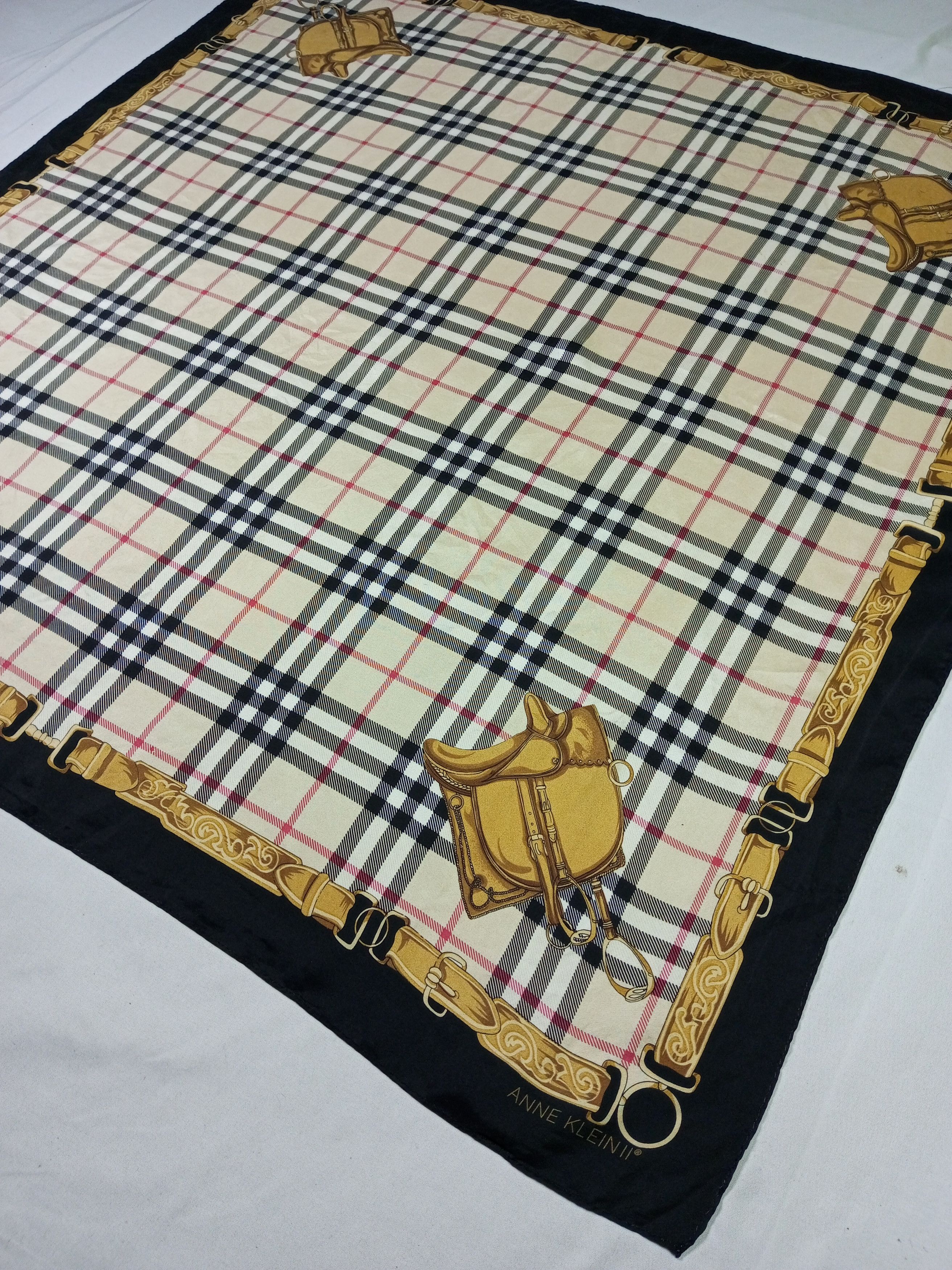 Vintage Anne Klein Floral Silk Scarf Size ONE SIZE - 2 Thumbnail