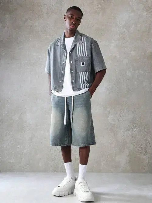 Other Tamaki x Shii Washed Y2k Shorts Jorts Drawstring Denim Size US 32 / EU 48 - 3 Thumbnail