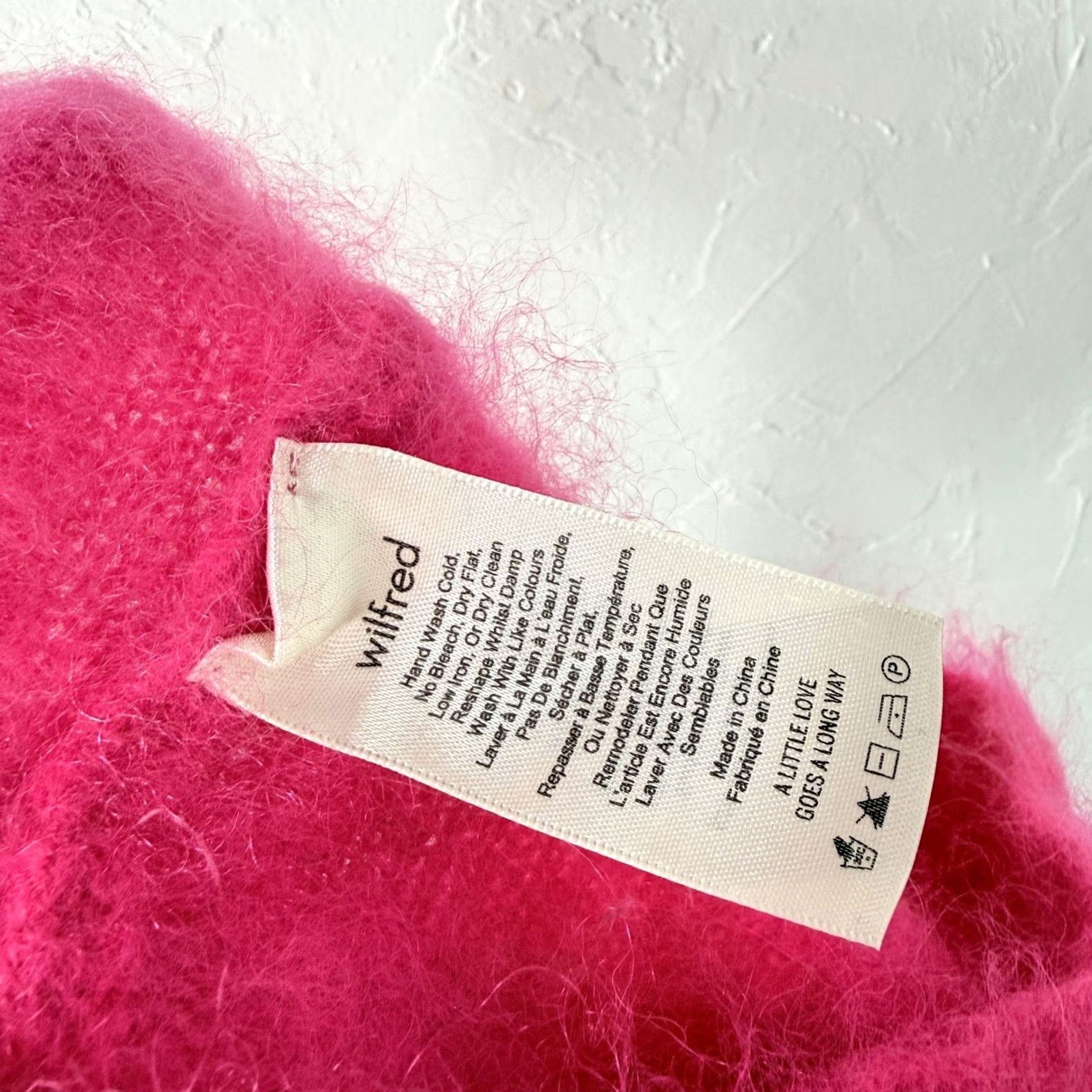 Vintage Wilfred Women's Sweater Crew Neck Knit Pink 2XS XS Mohair Fuzzy Pullover Tight-Knit Casual Winter Autumn Spring Summer Knit BRIGHT Z17 Womens Size XXS / US 00 / IT 34 - 6 Thumbnail