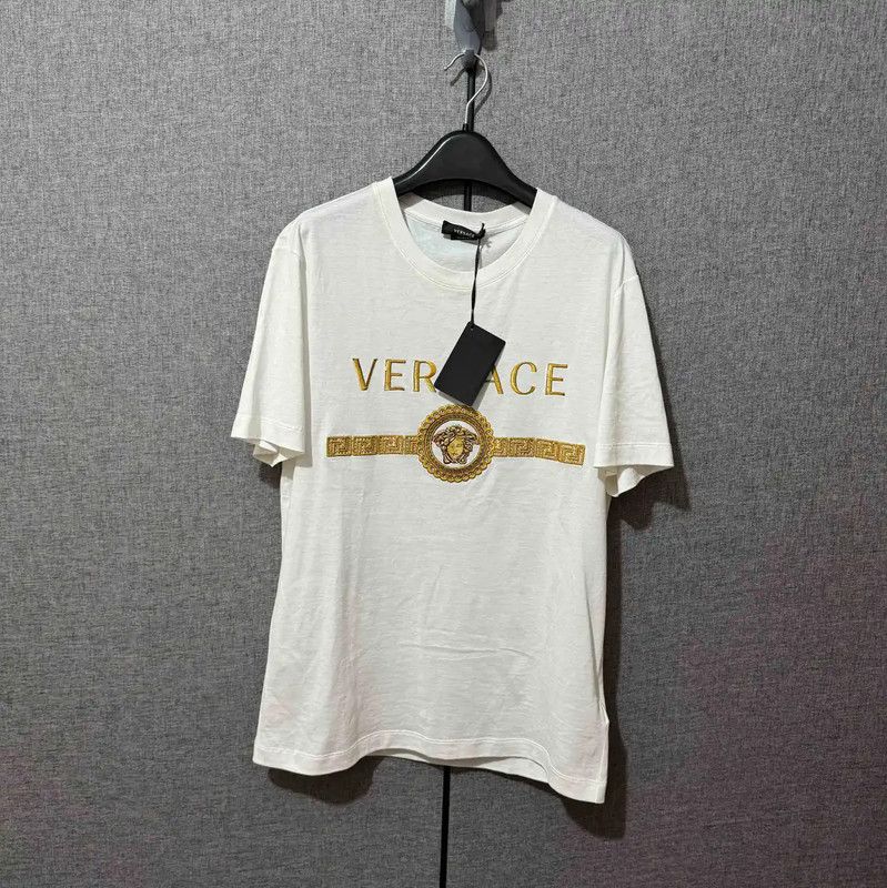 Versace White Cotton Medusa Logo T-Shirt 0089
