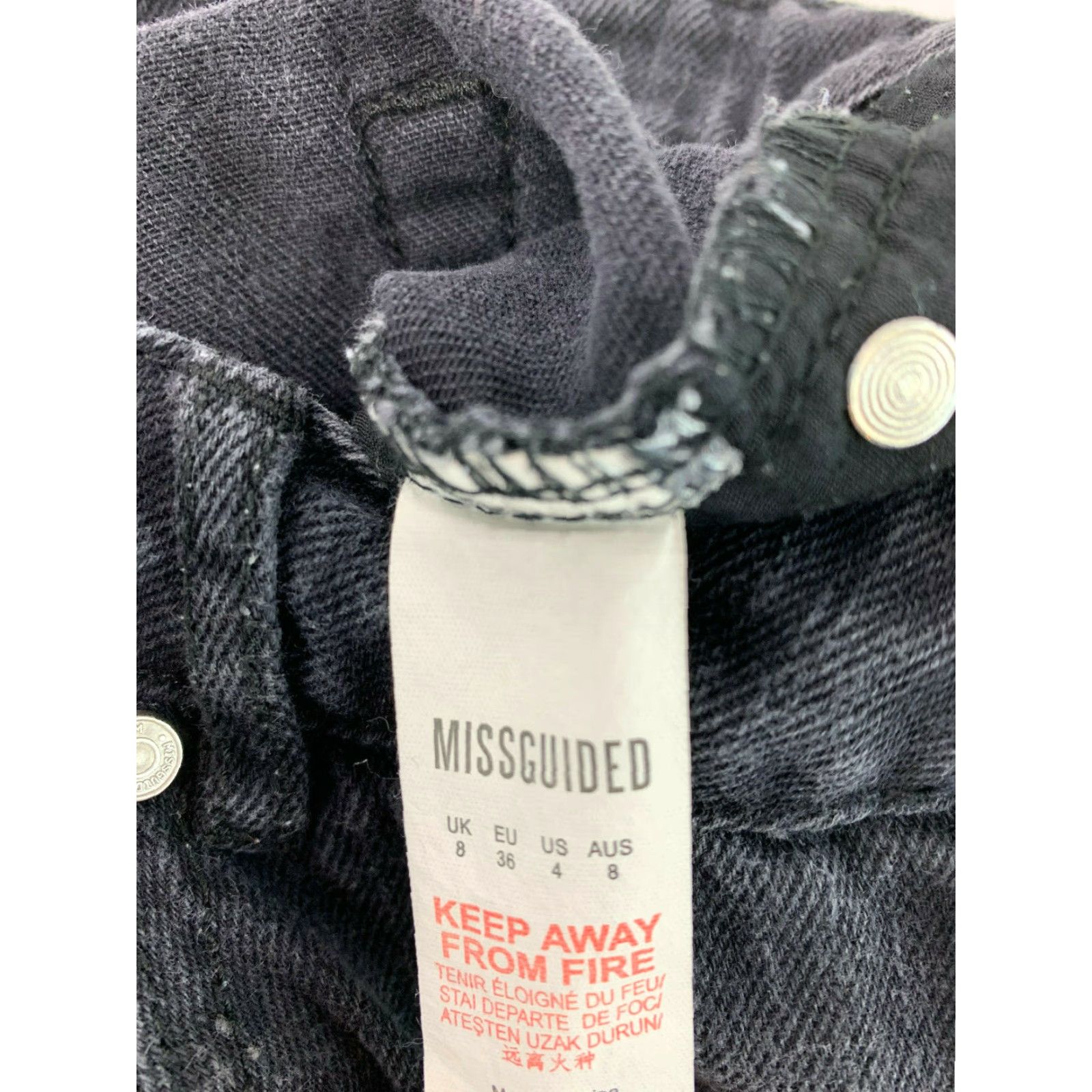 Missguided Missguided Womens Jean Shorts Short Shortie Denim Distressed Casual Black 4 Jeans Shorts Womens Black Size 27" / US 4 / IT 40 - 5 Thumbnail