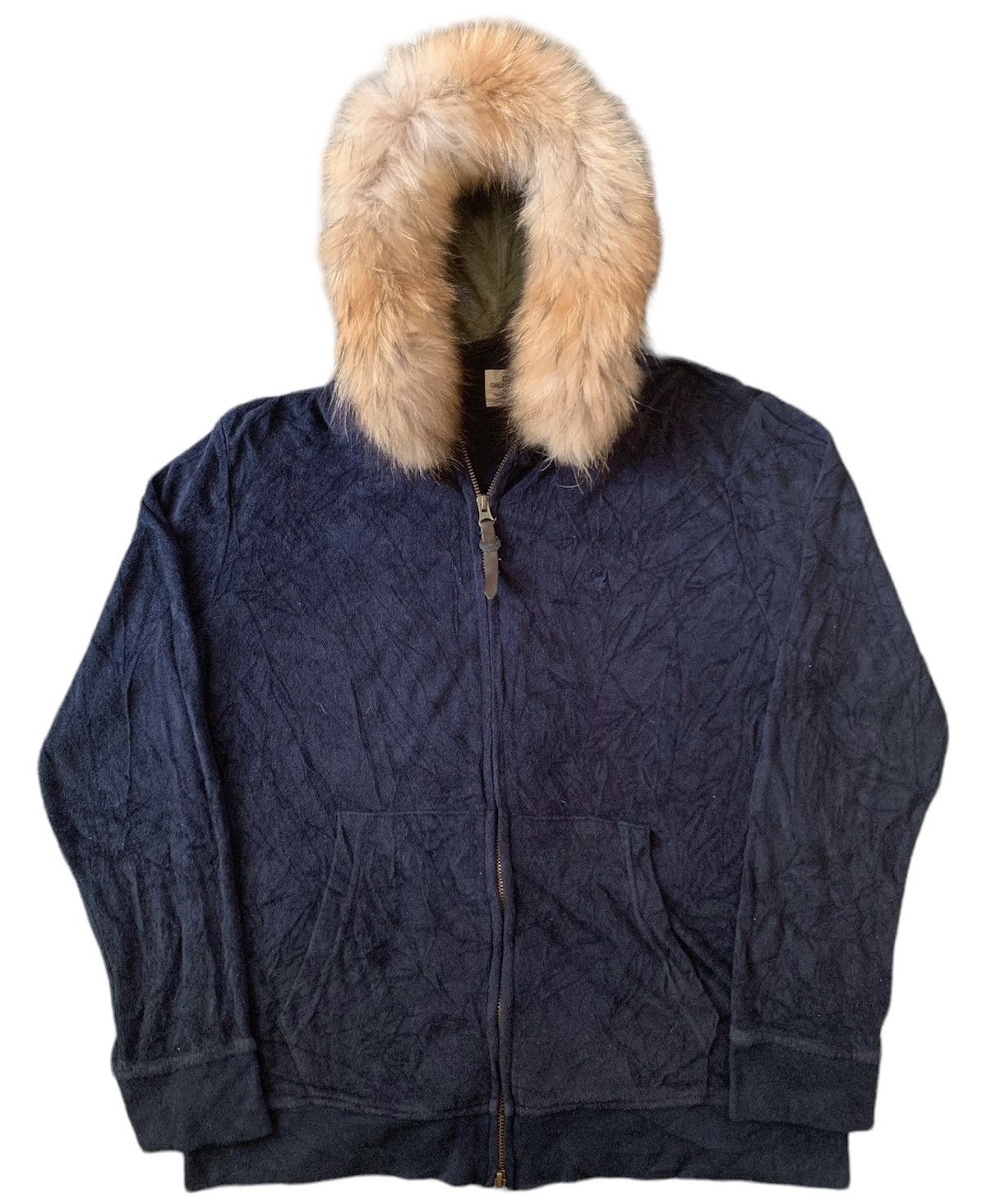 image of If Six Was Nine x Le Grande Bleu L G B Coen Daily Clothing Fur Ziphoodie in Navy Blue (Size Medium)
