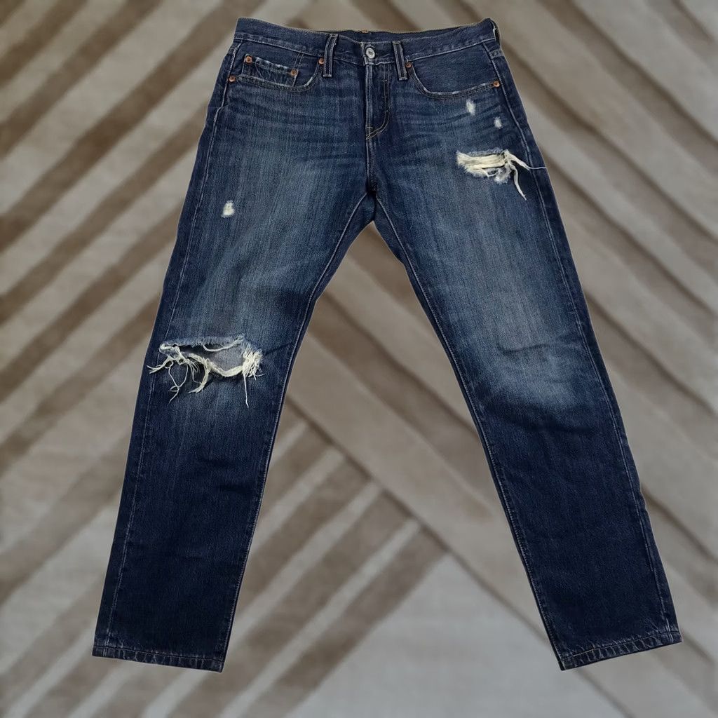 Levi's Womens Levi's 501 Taper Jeans Blue Distressed Denim W27 L28 36197-0017 Size 27" / US 4 / IT 40 - 1 Thumbnail