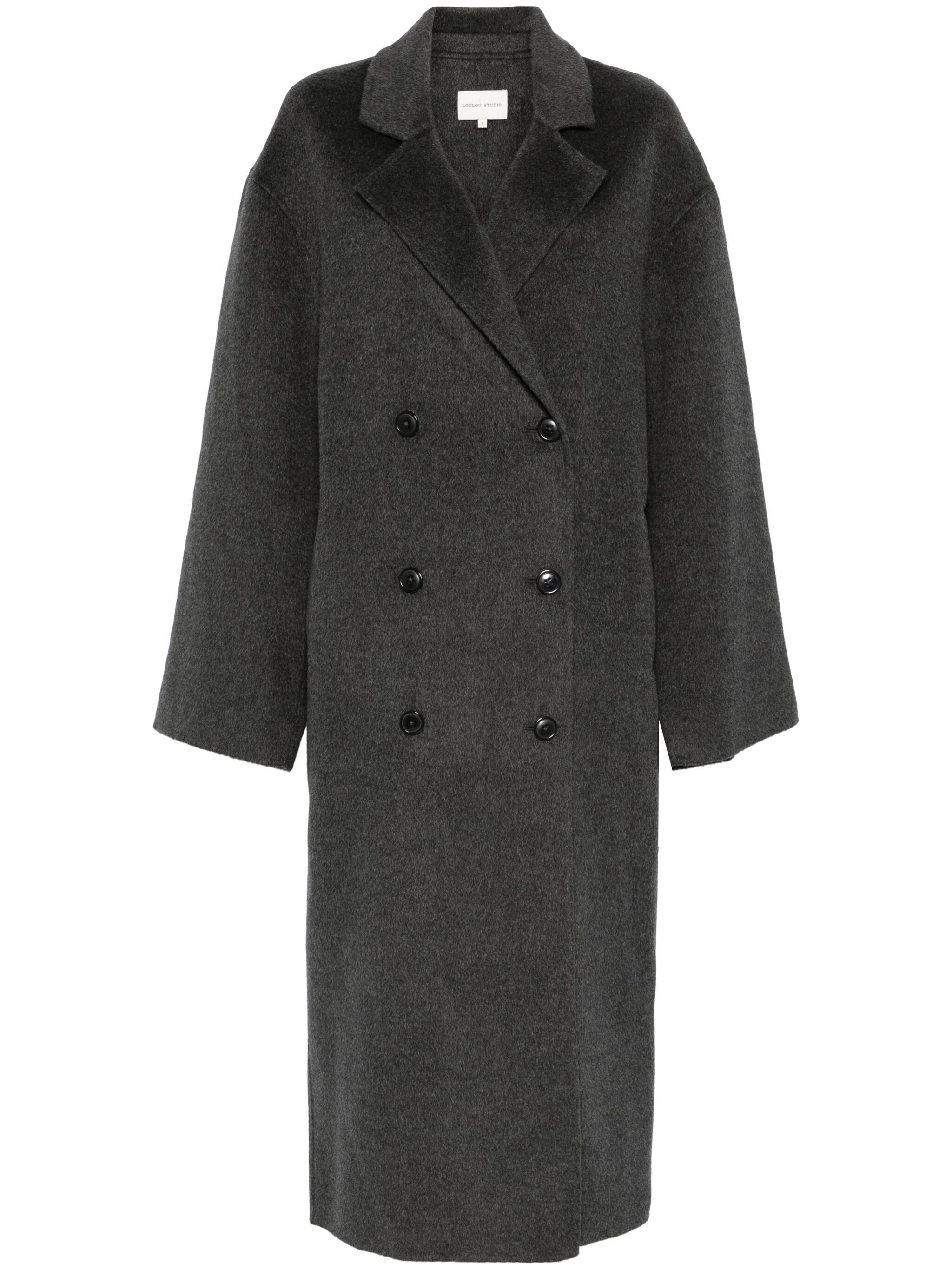 Loulou de Saison o1s22i1n1024 Long Wool Cashmere Coat in Grey Size M / US 6-8 / IT 42-44 - 1 Thumbnail