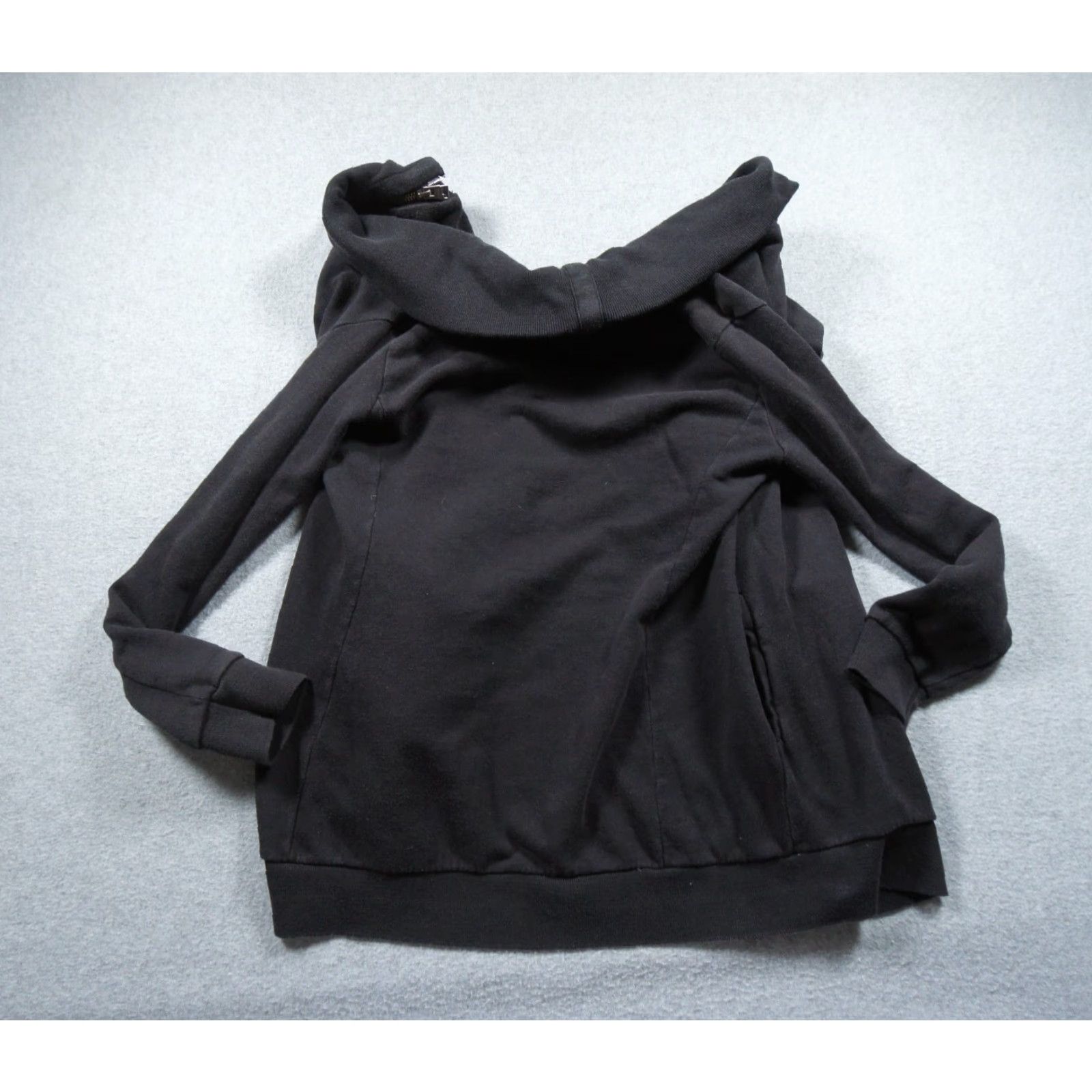 Allsaints AllSaints Sweatshirt Cardigan Womens Small Black Dhalia Open Front Ladies Sweatshirt Size S / US 4 / IT 40 - 7 Thumbnail