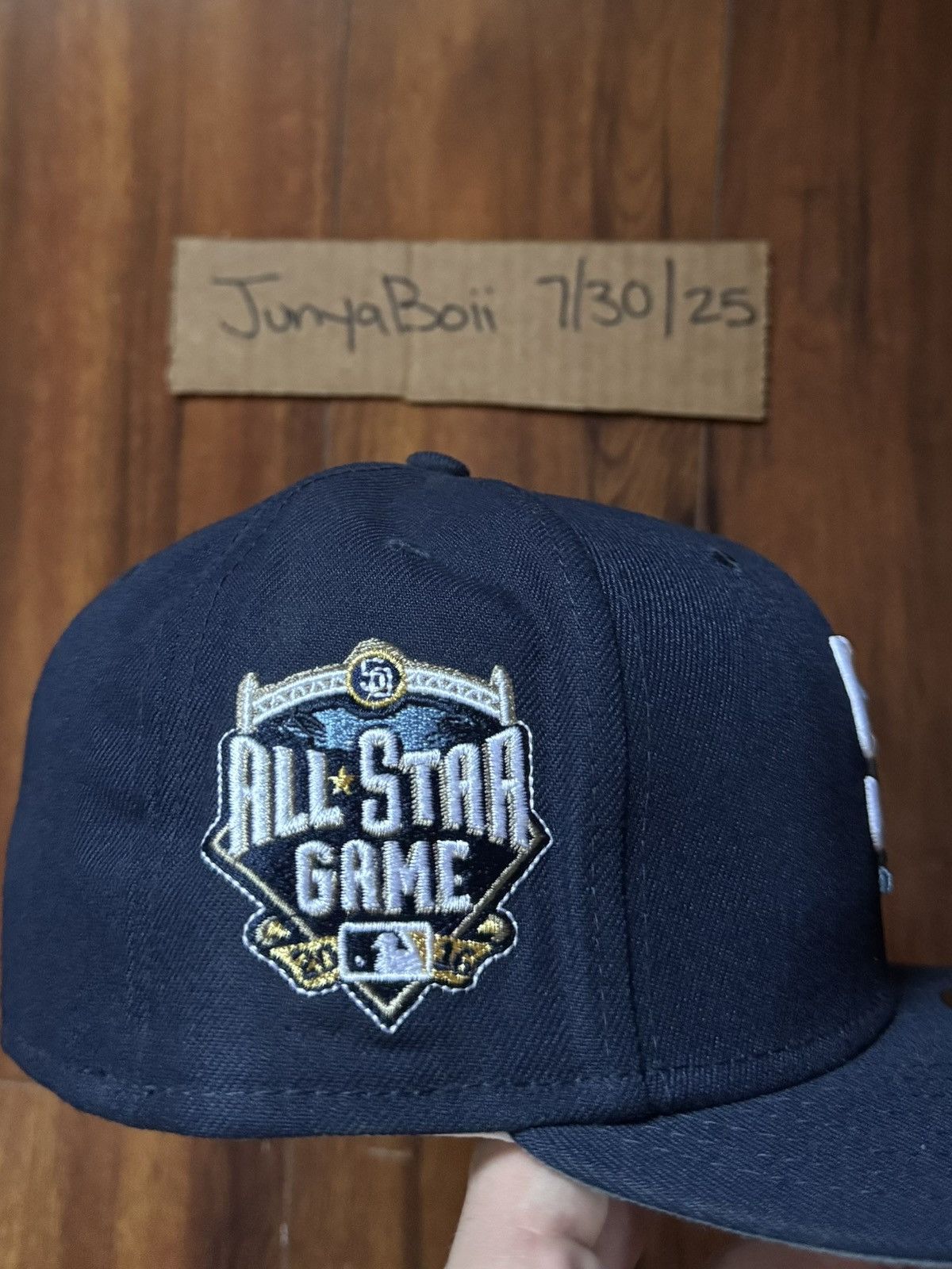 Hat Club Size 7 Navy Padres 2016 All Star Patch Fitted Hat Blue UV Size ONE SIZE - 3 Thumbnail