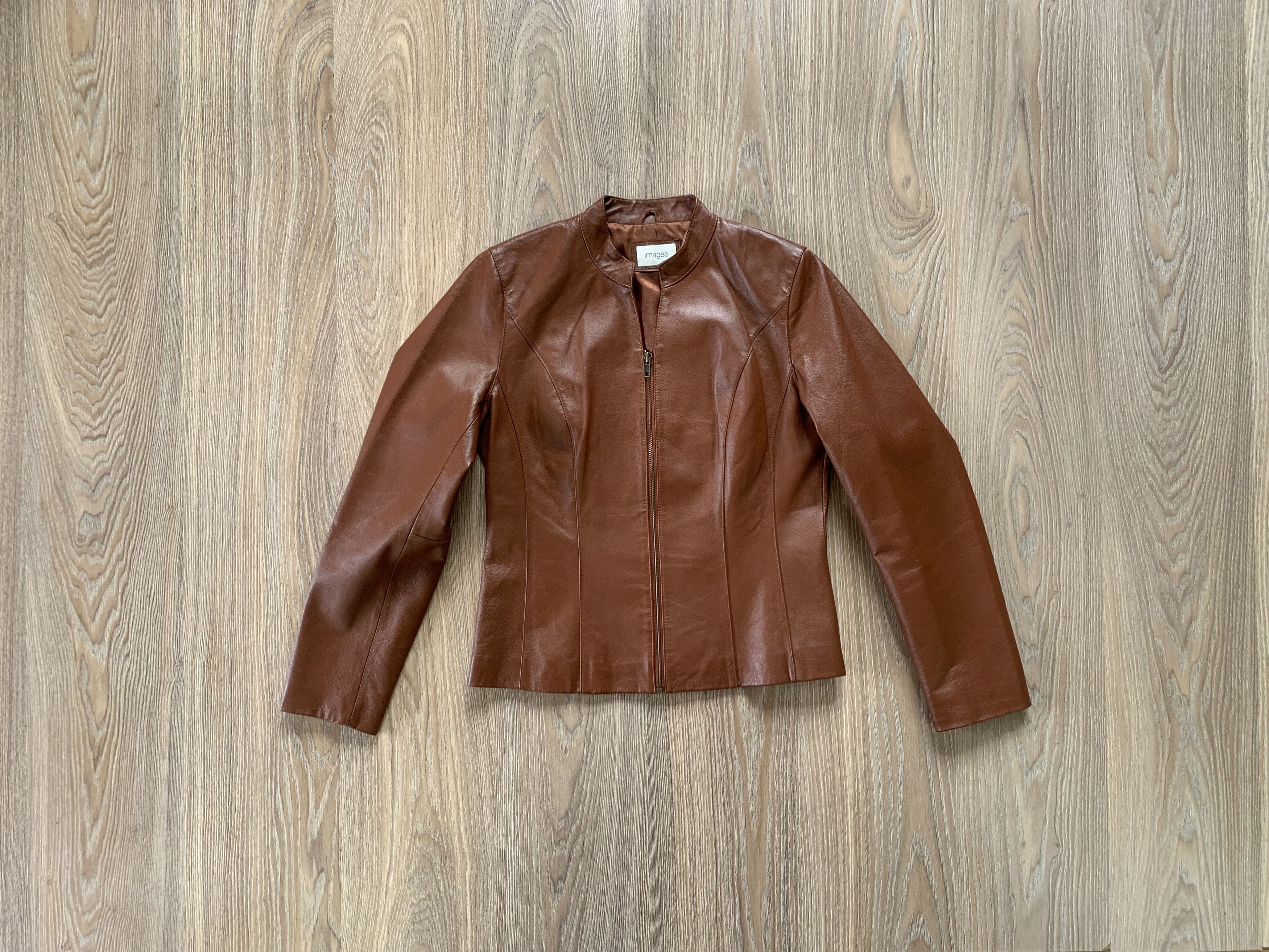 Designer Vintage Images Leather Brown Women’s Jacket Size M / US 6-8 / IT 42-44 - 1 Thumbnail