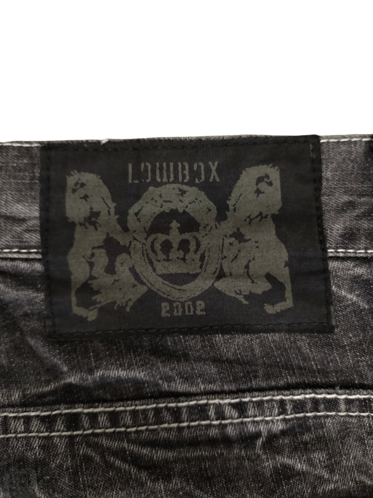 LOWBOX Vintage Y2k Lowbox Clawmark Distress Faded Patchwork Jeans Size US 34 / EU 50 - 16 Thumbnail