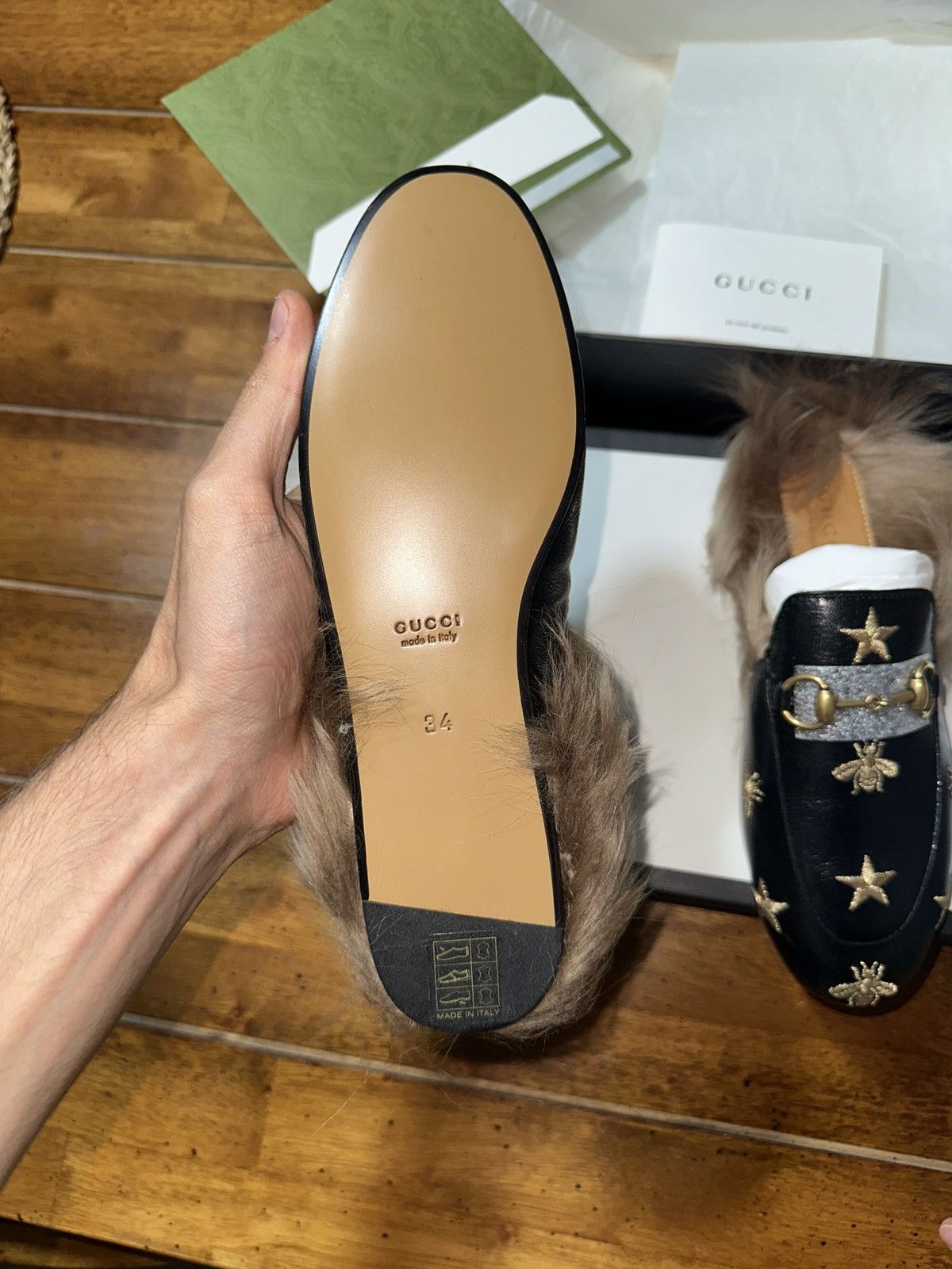 Gucci Gucci Black bee loafers Size US 4 / IT 34 - 4 Thumbnail