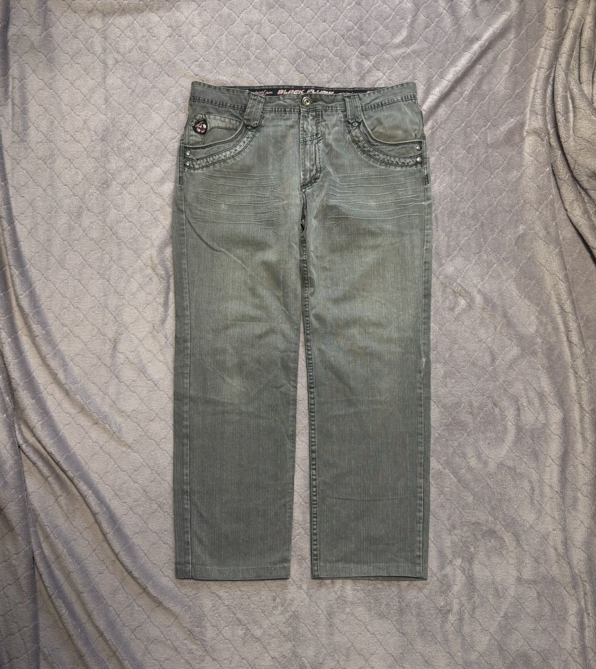 Japanese Brand × Vintage Vintage sk8 rap Black Plumb Denim Pants Size US 38 / EU 54 - 1 Thumbnail