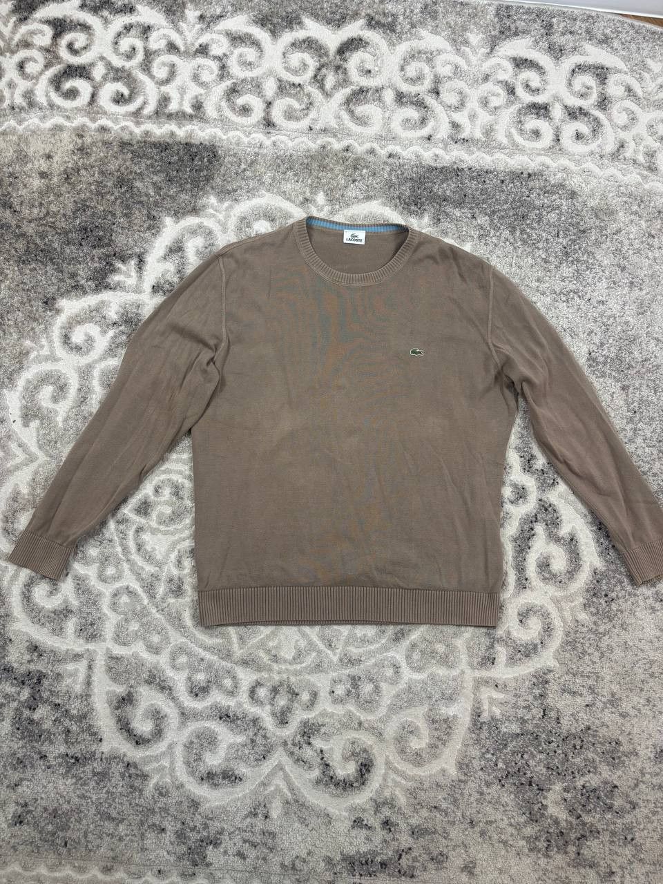 Lacoste Lacoste Essential Earth Tone Sweater, Brown Cotton Knit Size US XL / EU 56 / 4 - 4 Thumbnail