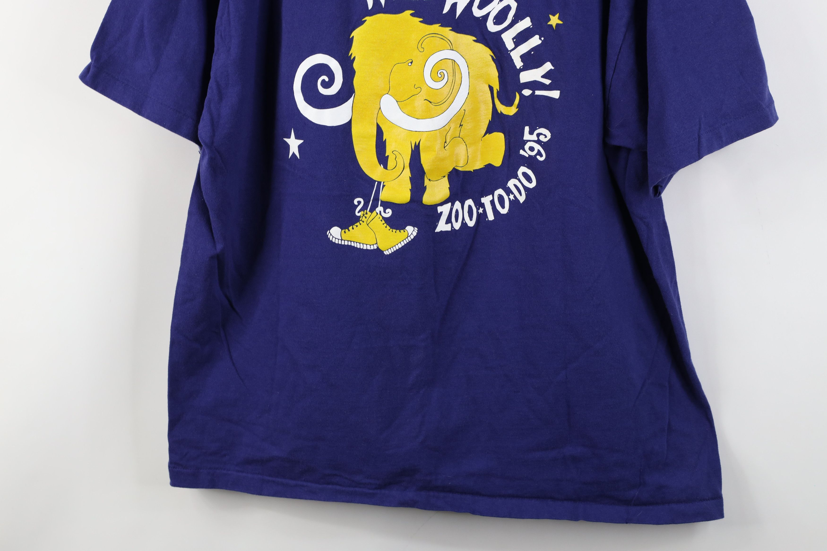 Vintage Vintage 90s Get Wild Get Woolly Mammoth Zoo T-Shirt Blue USA Size US XL / EU 56 / 4 - 3 Thumbnail