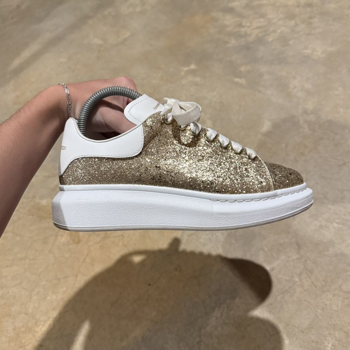Alexander McQueen Alexander McQueen Oversized Sneaker Calico Gold Glitter US 6 Size US 6.5 / EU 39-40 - 8 Thumbnail