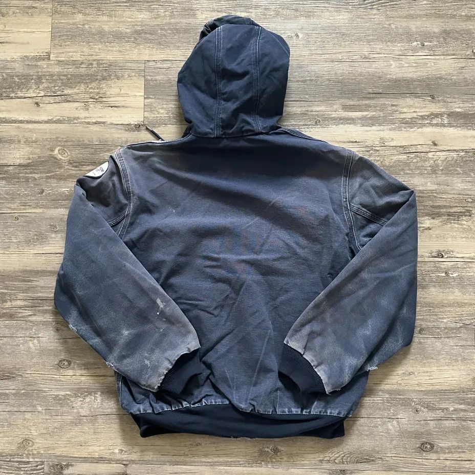 Carhartt Vintage Carhartt J131 NVY Navy Blue Hooded Jacket Size US L / EU 52-54 / 3 - 5 Thumbnail