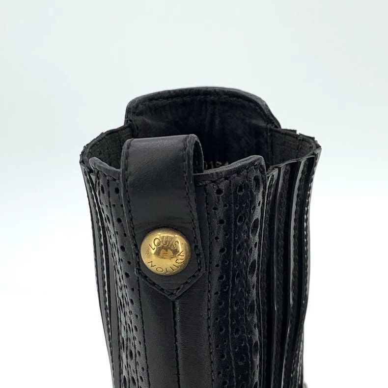 Louis Vuitton Louis Vuitton Black Baroque sculpted round toe leather boo Size US 6.5 / IT 36.5 - 6 Thumbnail