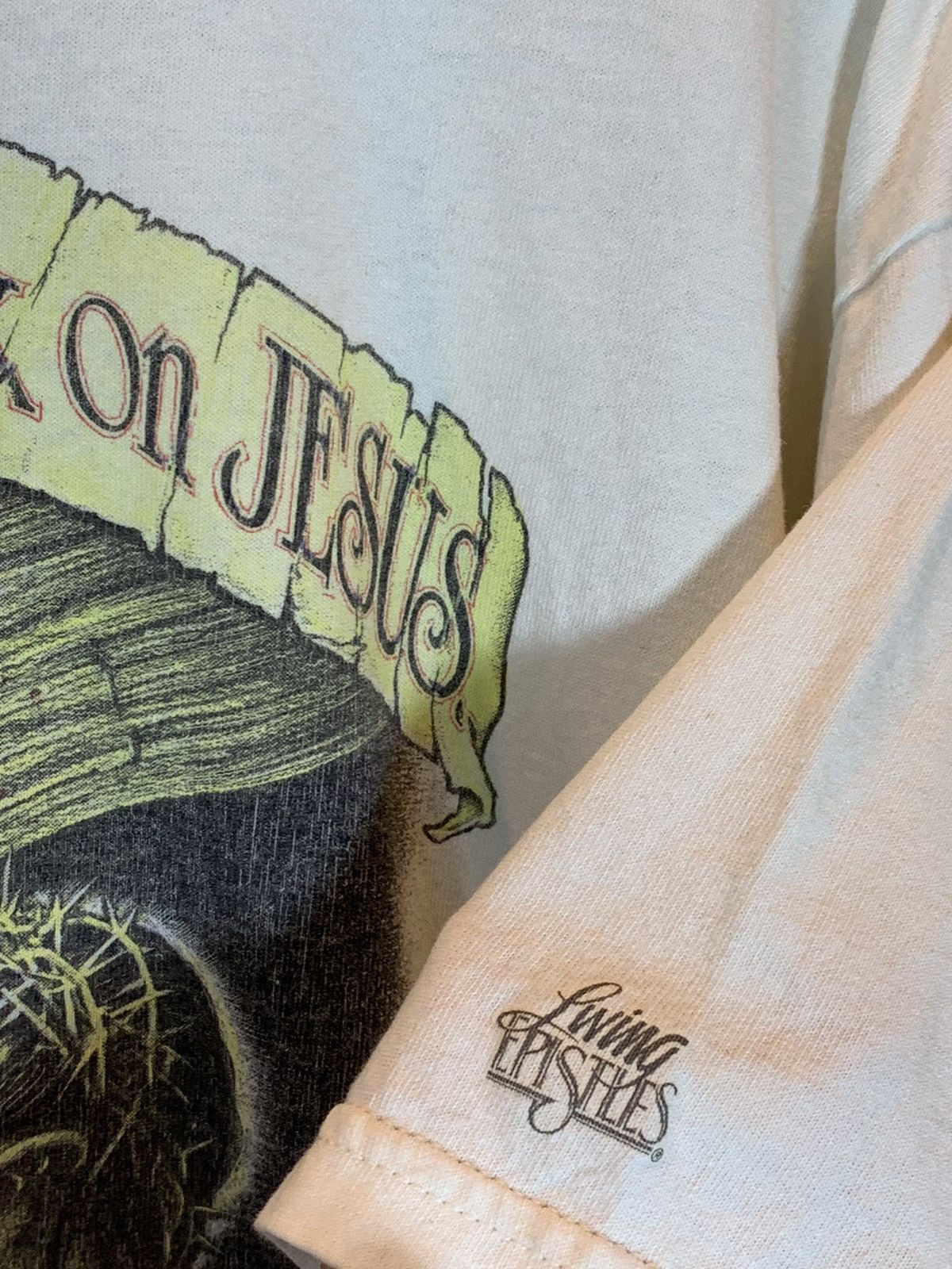 Vintage *RARE* Vintage 1993 Living Epistles Look At Jesus Back Shirt Size US XL / EU 56 / 4 - 6 Thumbnail