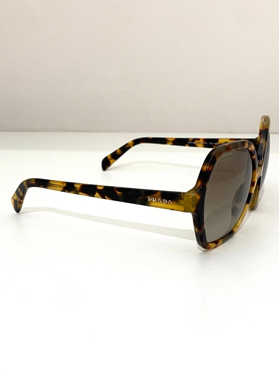 Prada Prada Logo Hexagon Havana Oversize Sunglasses Vintage Y2K Size ONE SIZE - 5 Thumbnail