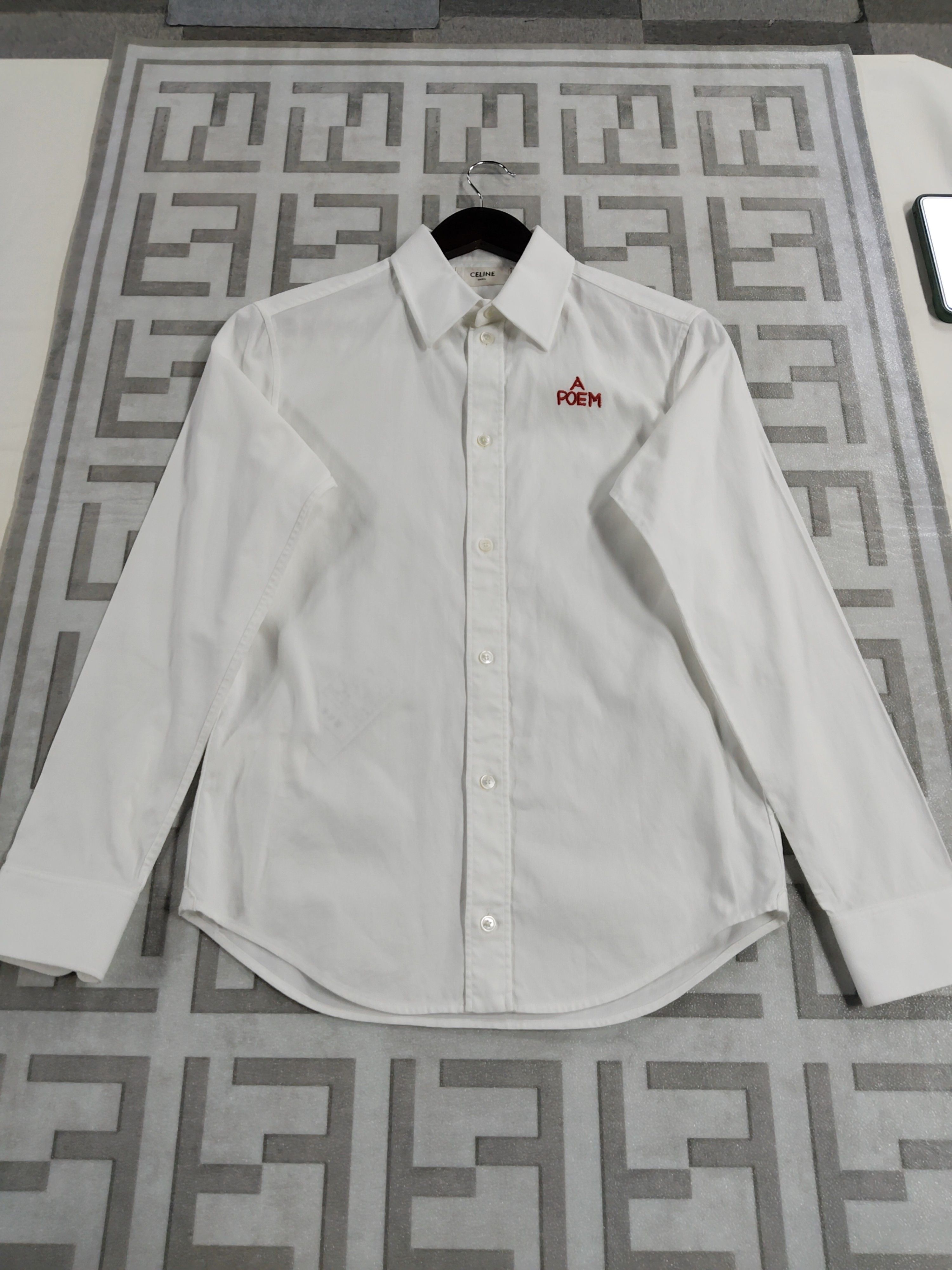 Celine CELINE A POEM Embroidered Logo Shirt Size S Size US S / EU 44-46 / 1 - 1 Thumbnail