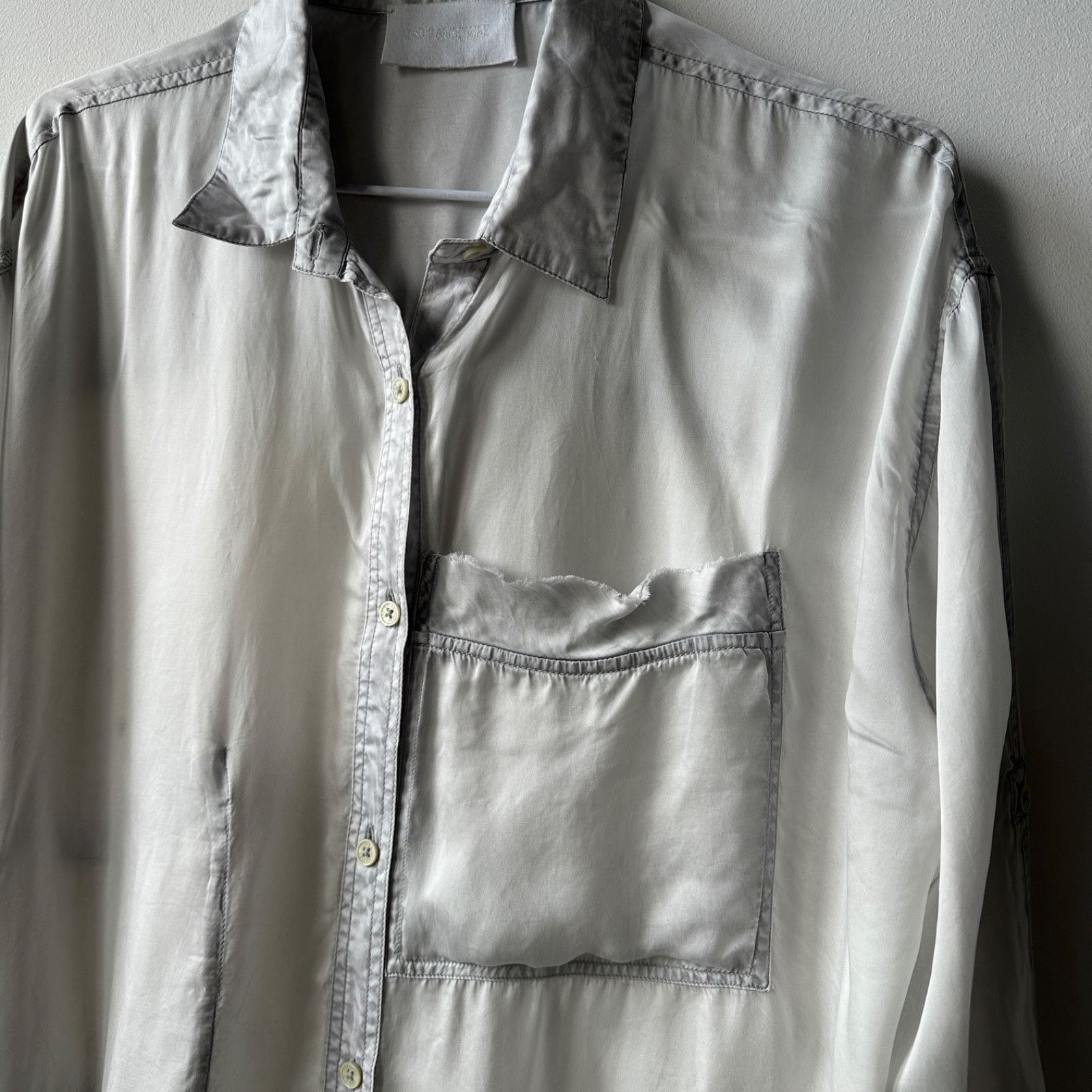 Zadig & Voltaire Zadig & Voltaire Oversized Satin Shirt Blouse 9444AC Size L / US 10 / IT 46 - 4 Thumbnail