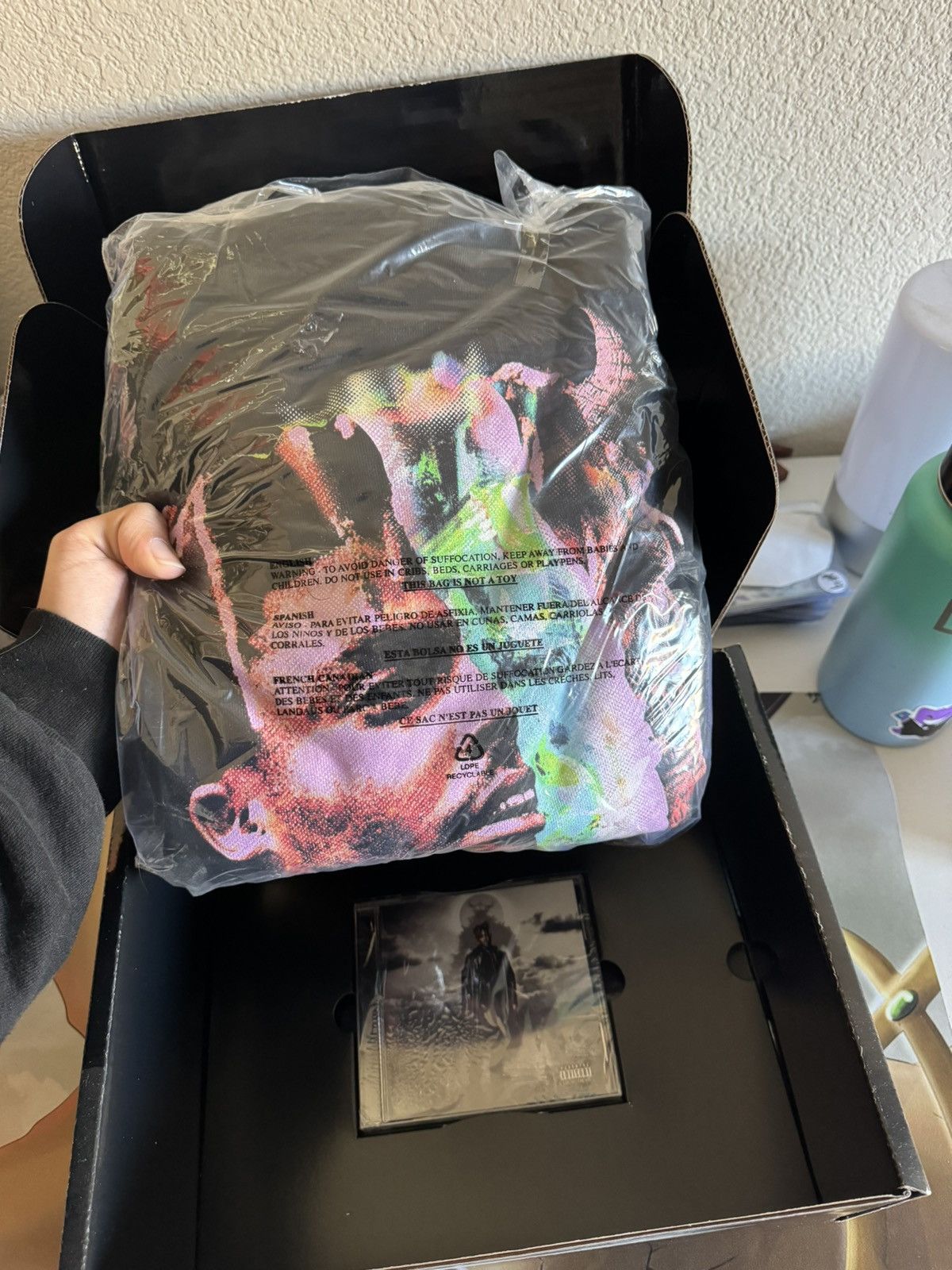 image of 999 Club x Revenge Juice Wrld Vlone Fighting Demons Acid Hoodie in Black, Men's (Size 2XL)