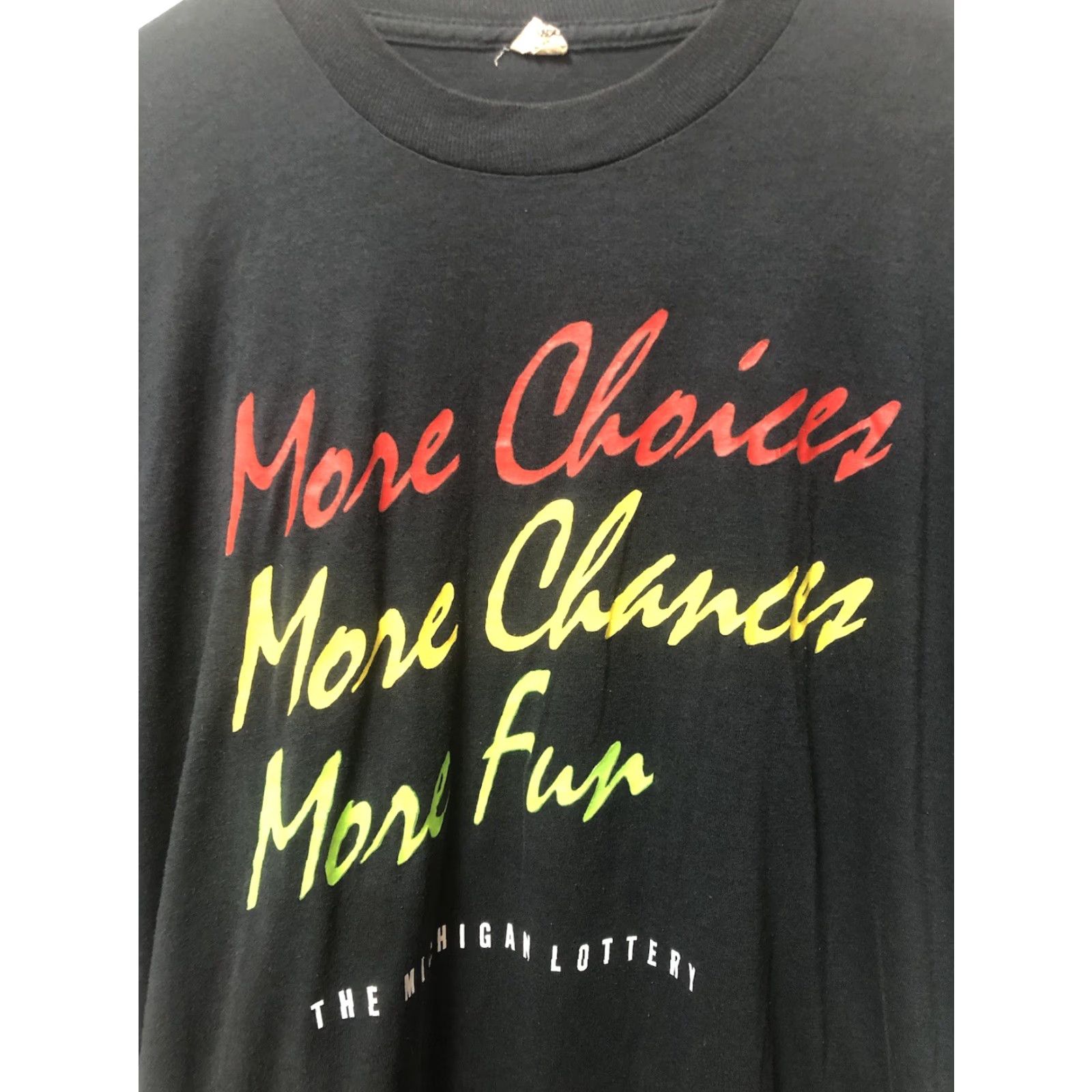 Vintage VINTAGE 80s Michigan Lottery T Shirt More Choices More Fun Screen Stars Black XL Men's T-Shirt Size US XL / EU 56 / 4 - 2 Thumbnail