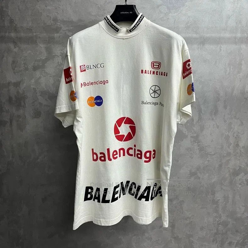 Balenciaga Balenciaga White Logo Print Short Sleeve T. Size US M / EU 48-50 / 2 - 1 Thumbnail