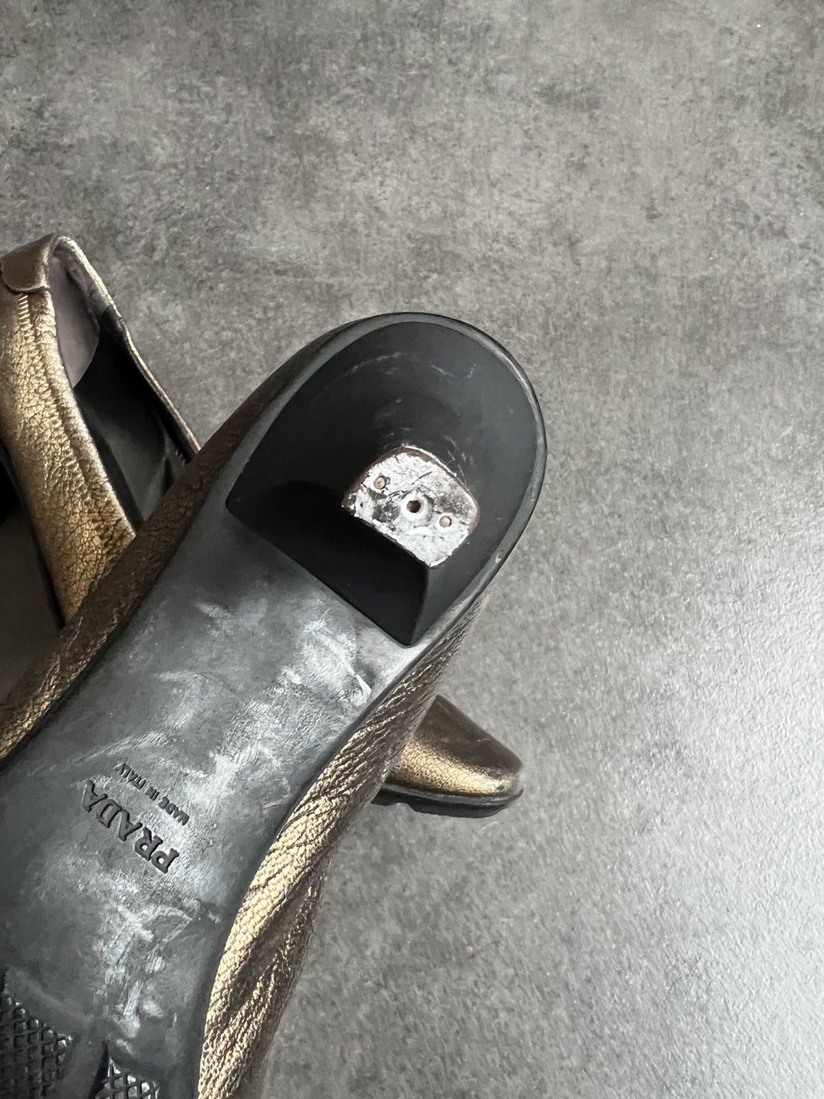 Miu Miu × Prada × Vintage PRADA Sport Ballets Kitten Heels Mules Toe Size US 5 / IT 35 - 11 Thumbnail