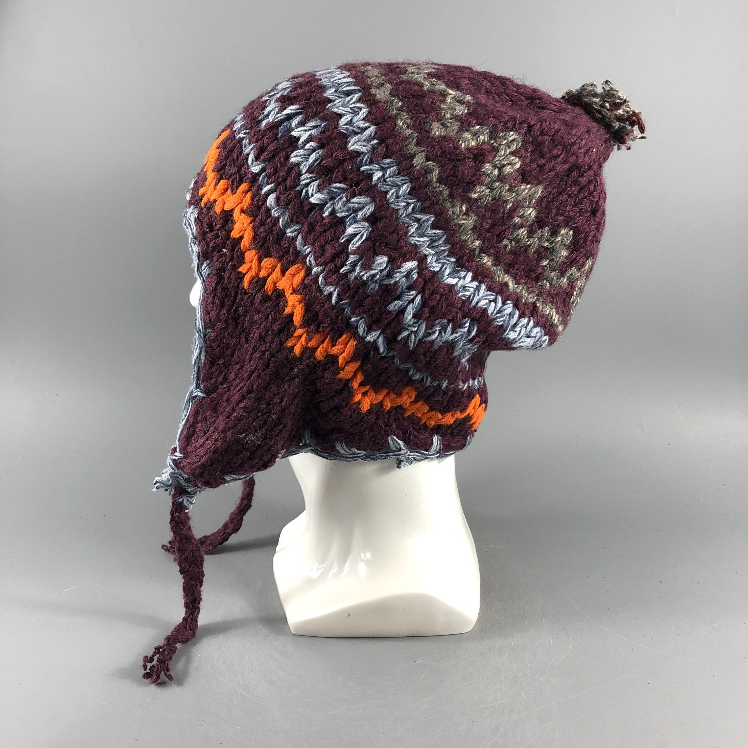 Japanese Brand × Vintage Ear Flap Hat Fair Isle Beanie Snow Hat Snow Cap -D423 Size ONE SIZE - 2 Thumbnail