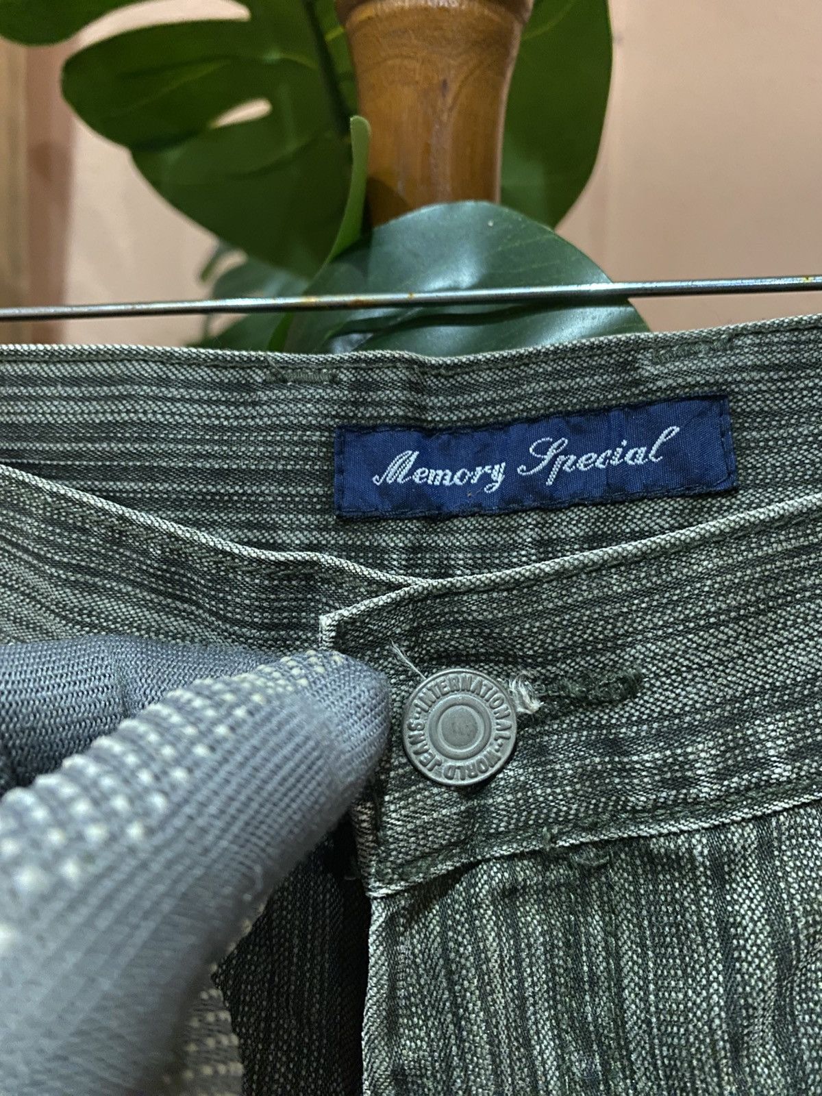 Japanese Brand Memory Special Japanese Grey Pinstripe Workwear Trousers Size US 30 / EU 46 - 9 Thumbnail