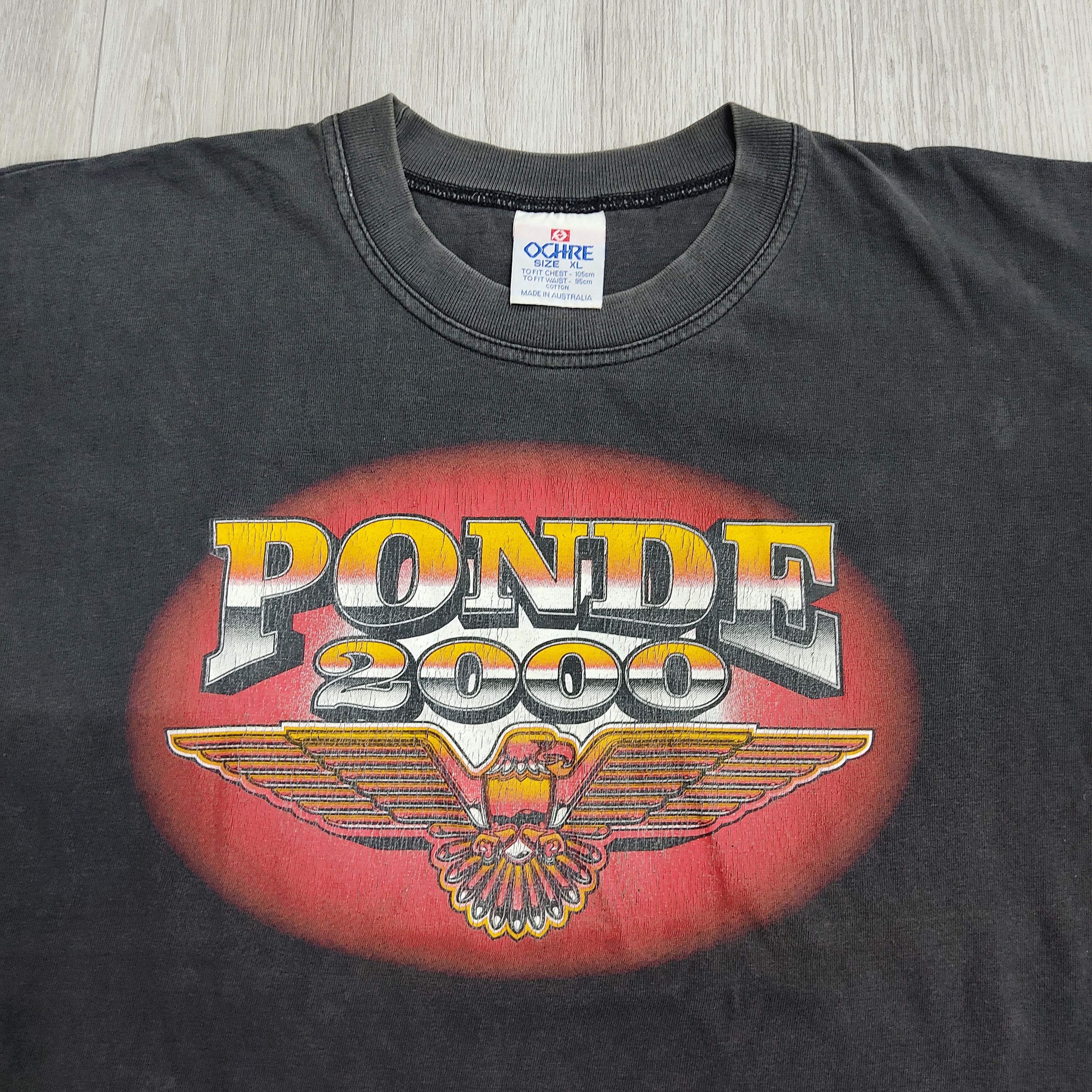 Man Made In Australia Vintage Ponde 2000 Australian Bikers Party Gig T-shirt Size US XL / EU 56 / 4 - 4 Thumbnail