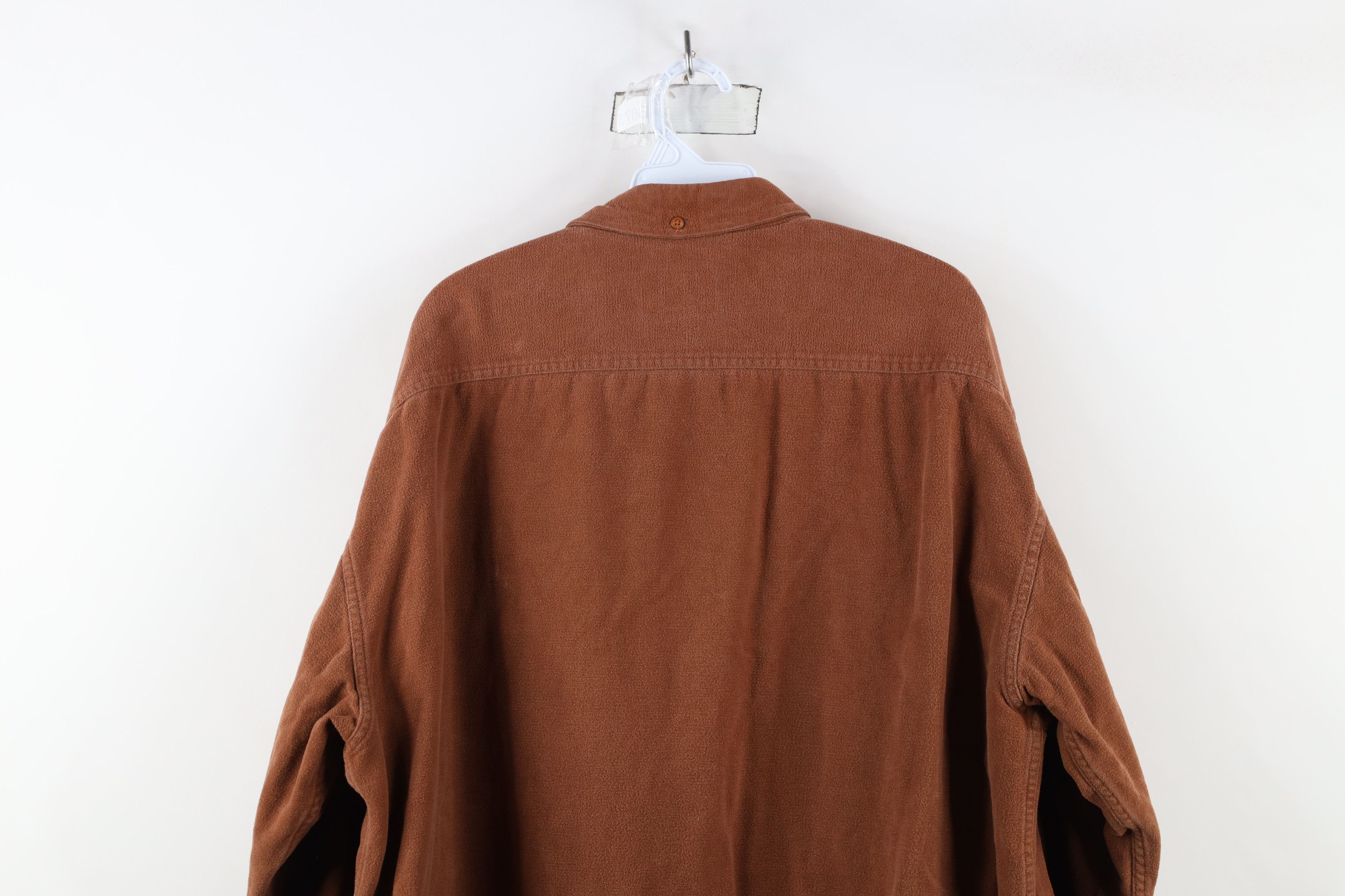 Cabelas × Vintage Vintage 90s Cabelas Chamois Cloth Button Down Shirt Brown Size US XL / EU 56 / 4 - 11 Thumbnail
