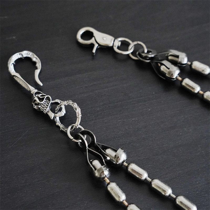 Vintage Punk Two Layer Stainless Steel Keychain Size ONE SIZE - 4 Thumbnail