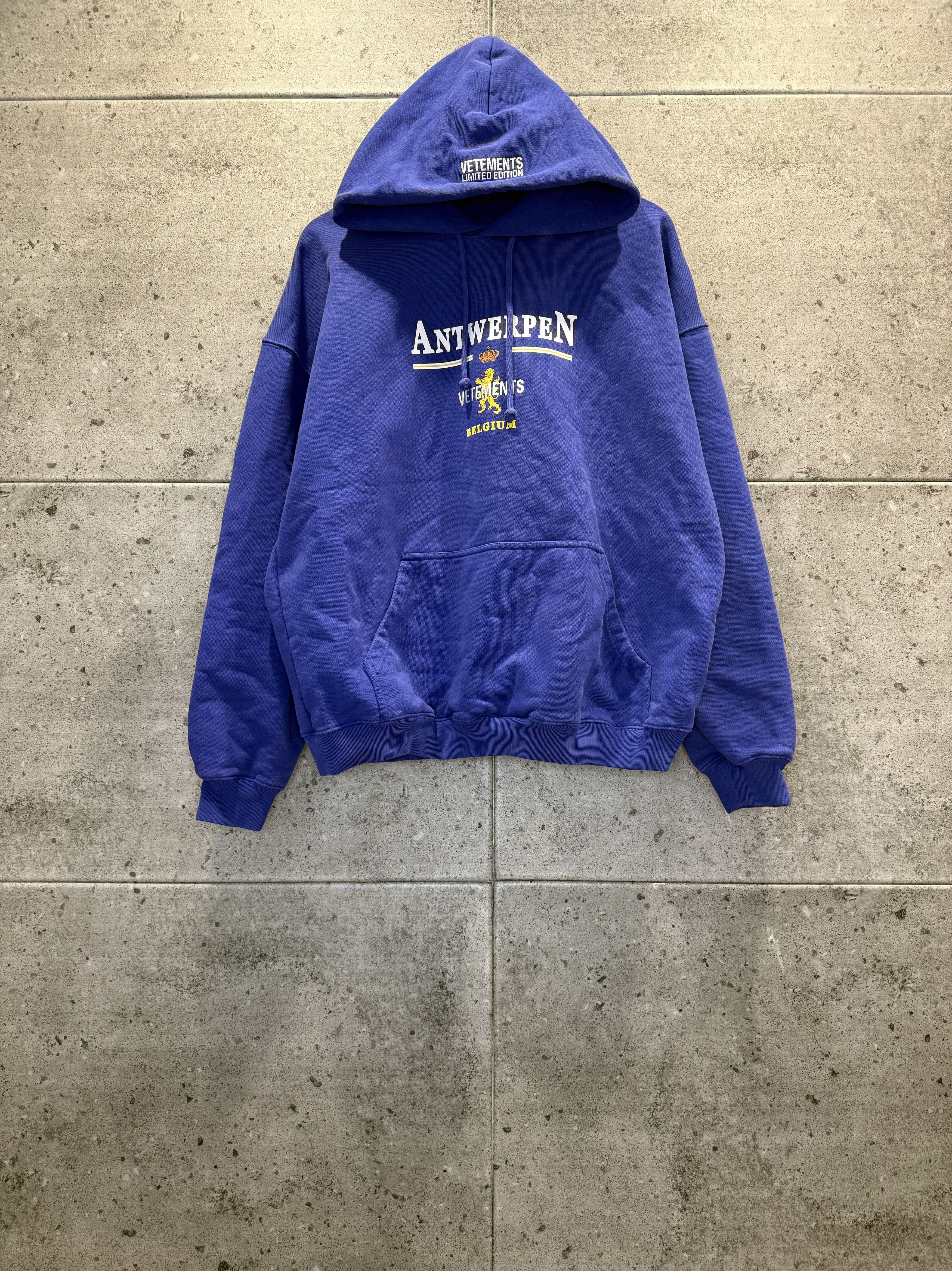 Vetements Antwerpen Hoodie Champion パーカー Vetements X Champion SS18 Antwerpen Hoodie Blue