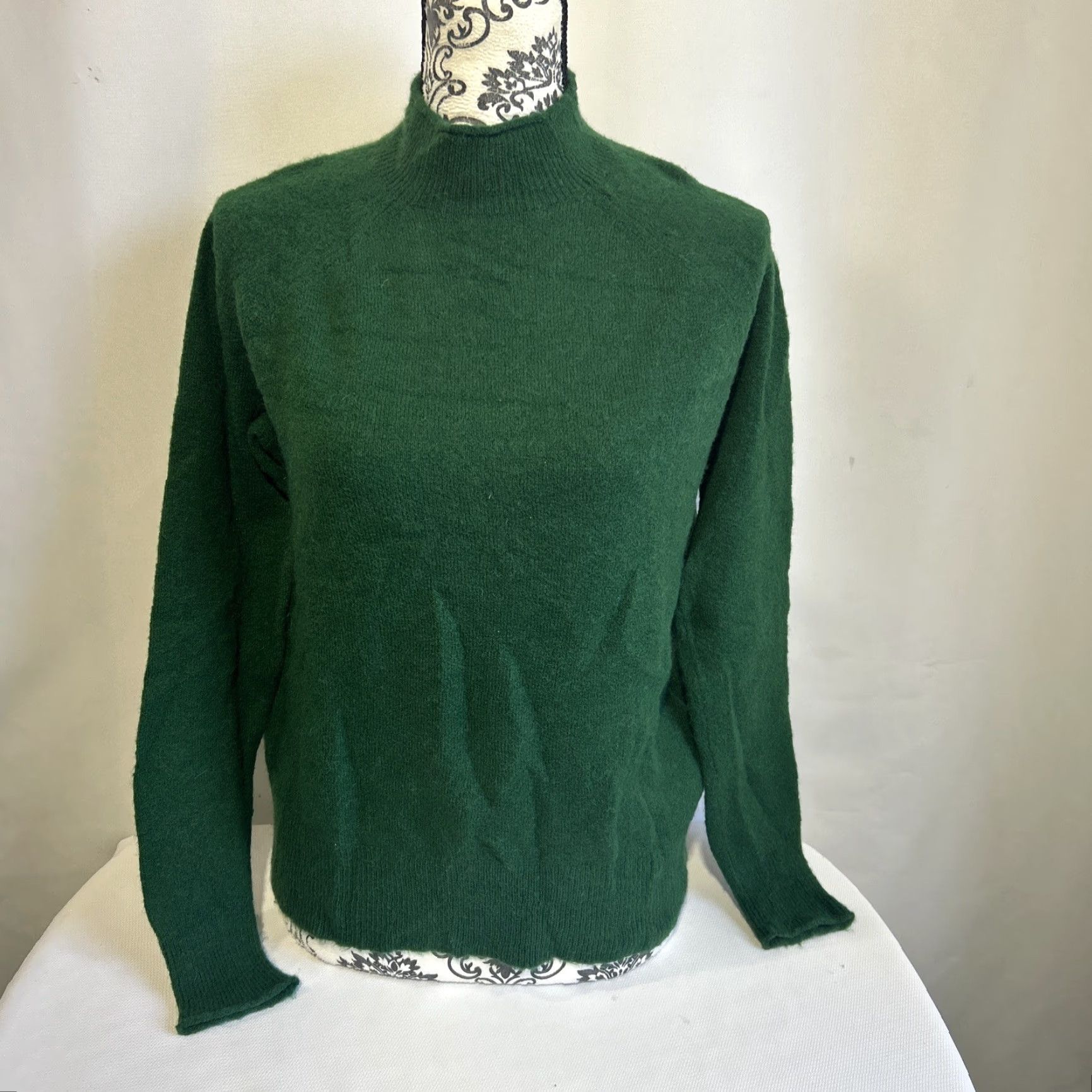 J.Crew J.Crew Wool Alpaca Mock Neck Pullover Sweater Womens Sz S Green, Lightweight, Stretch, Classic Size S / US 4 / IT 40 - 2 Thumbnail