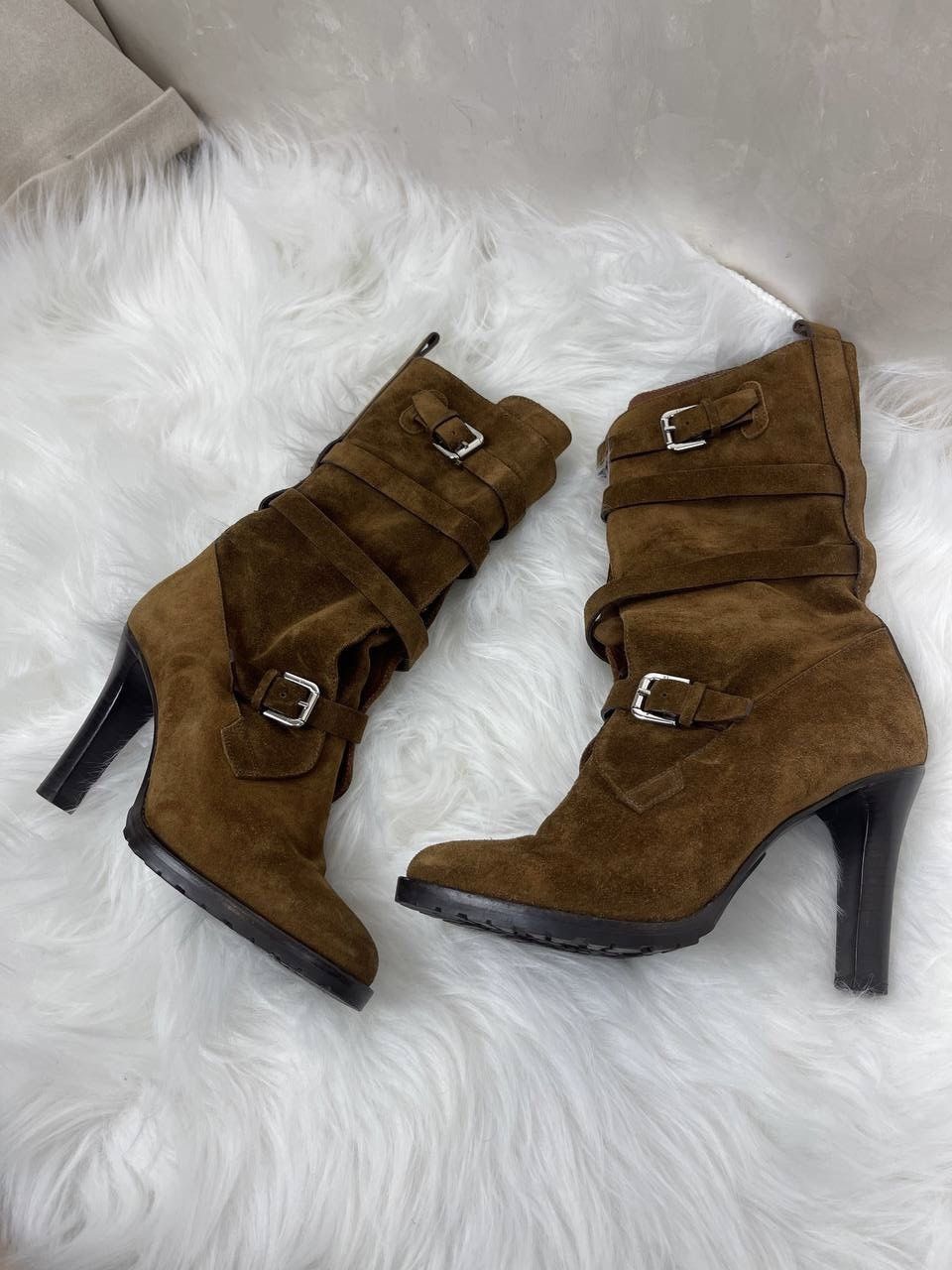 Ralph Lauren Purple Label Ralph Lauren Purple Label Suede Buckle Boots Brown Size US 6 / IT 36 - 2 Thumbnail