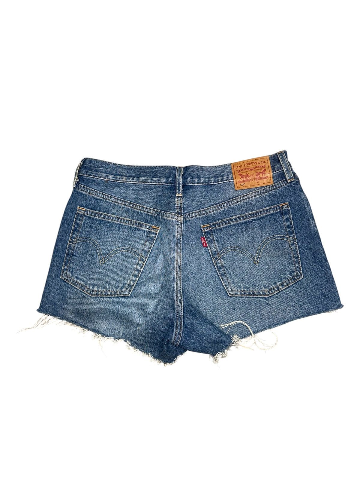 Levi's Levi's 501 Distressed High Rise Cut-Off Denim Shorts Size 28" / US 6 / IT 42 - 2 Thumbnail